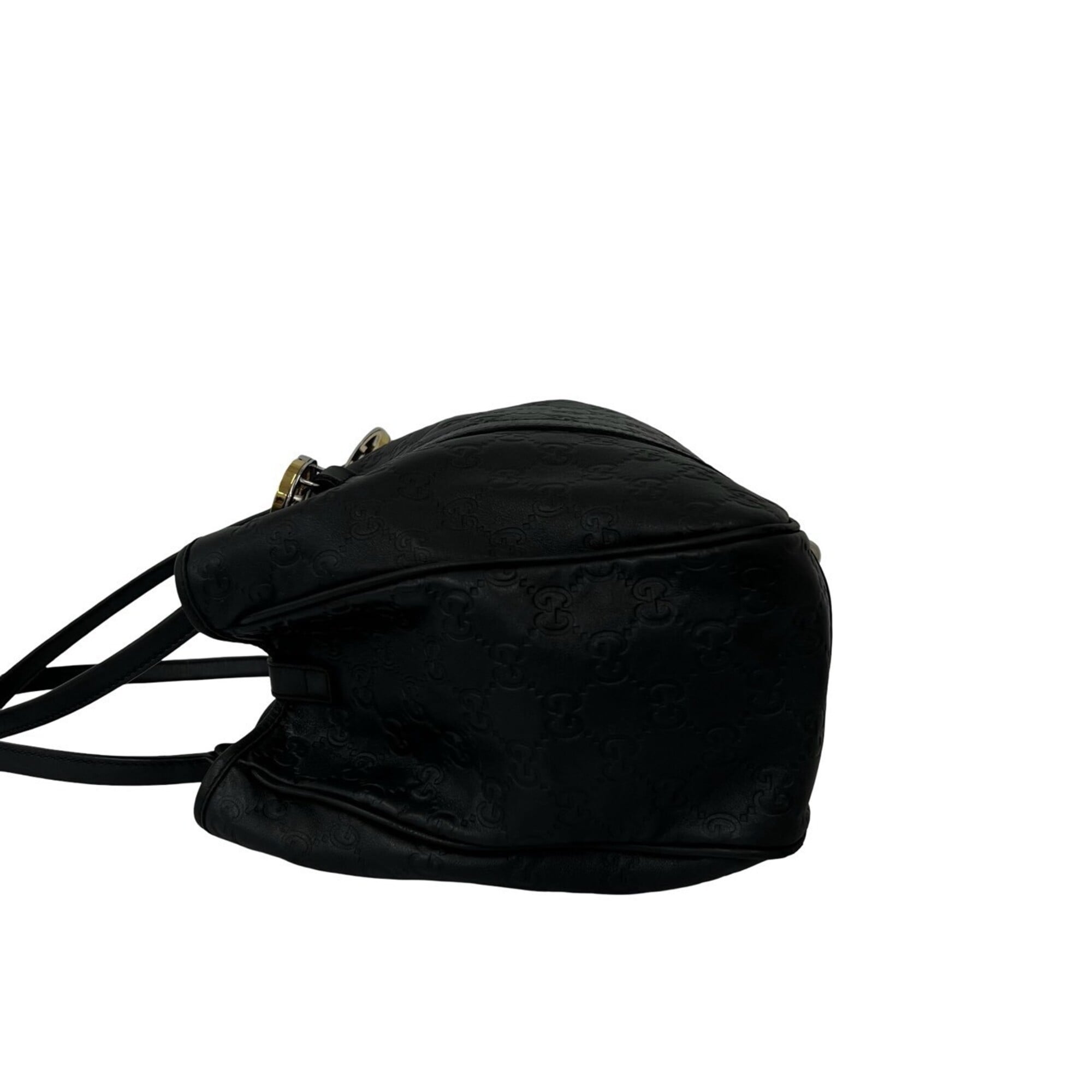 Gucci Black Leather Handbag Shoulder Bag Tote Bag (Pre-Owned)