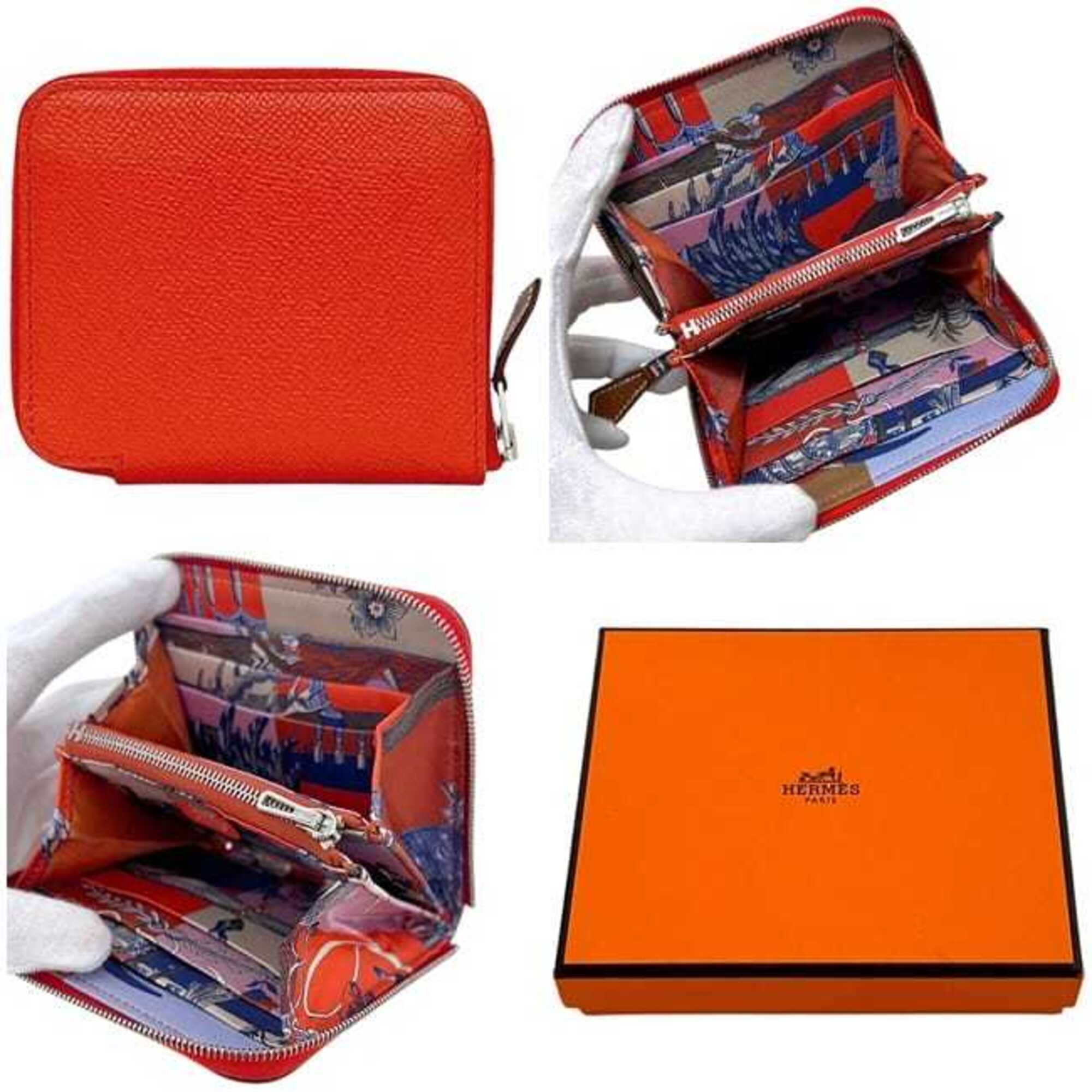 Hermes Red Color Leather Coin Purse/Coin Case (Pre-Owned)