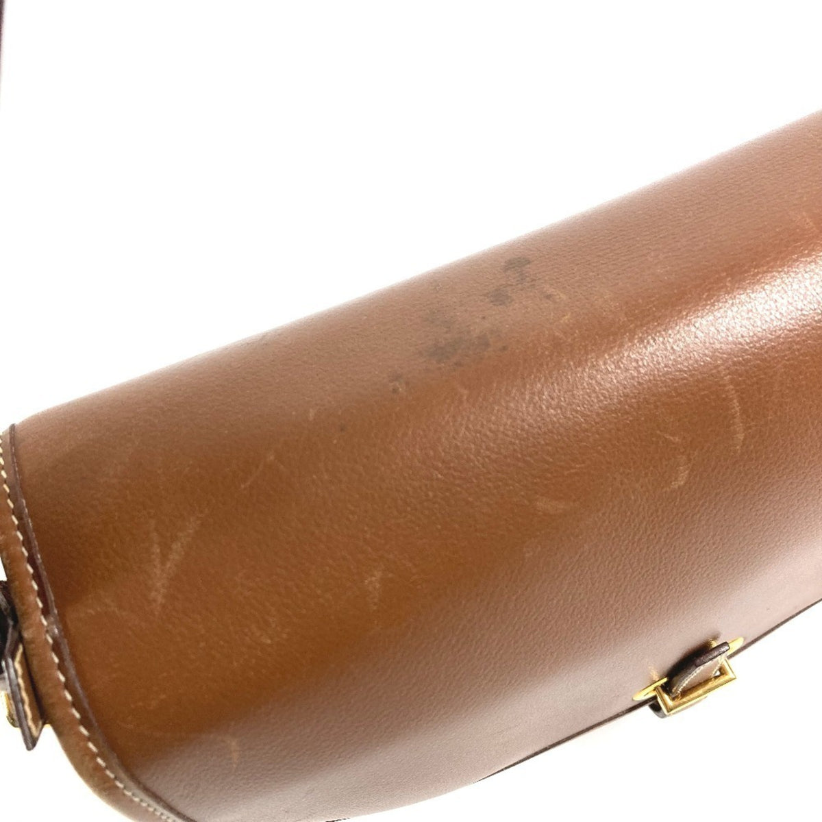 Hermes Brown Leather Handbag Shoulder Bag (Pre-Owned)