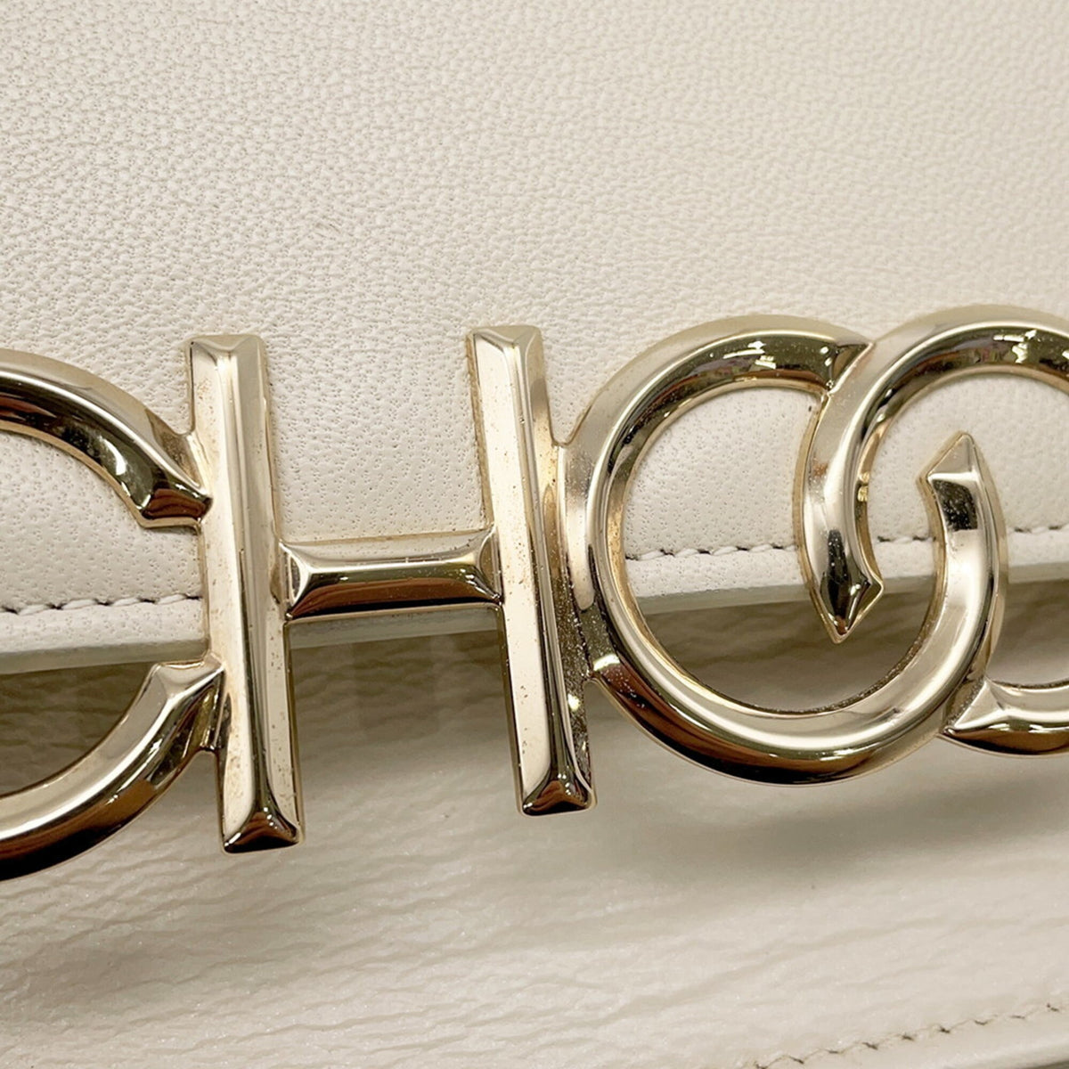 Jimmy Choo White Leather Handbag Shoulder Bag (Pre-Owned)