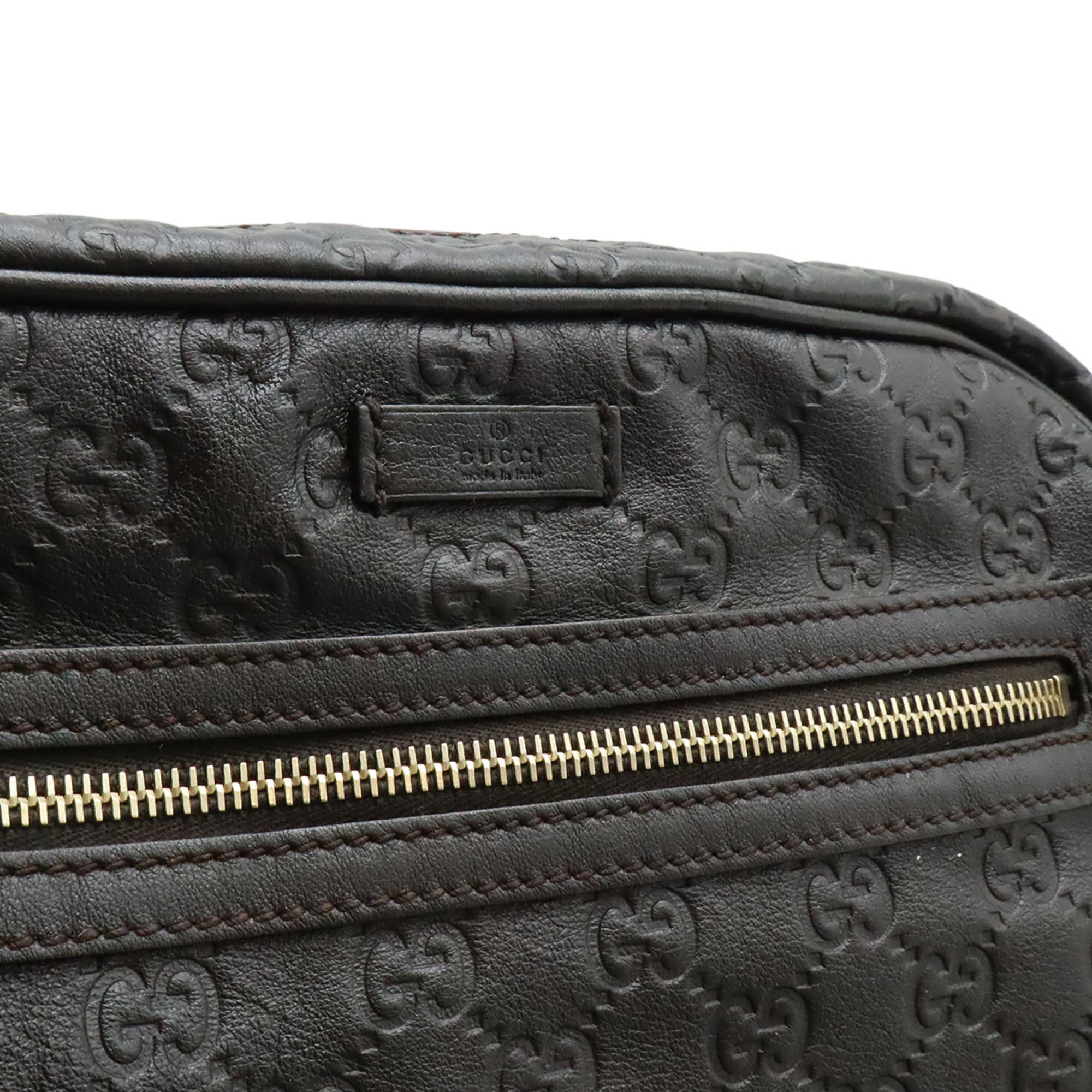 Gucci Brown Dark Brown Leather Shoulder Bag (Pre-Owned)