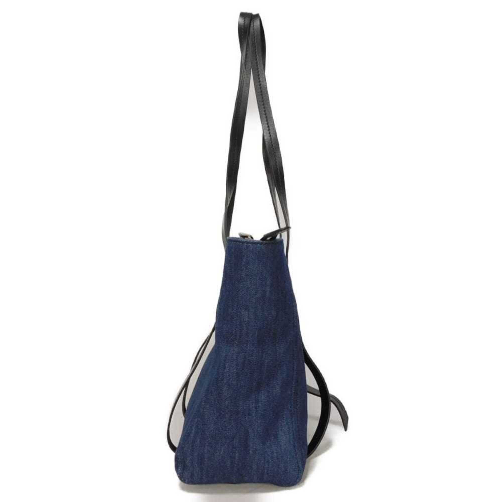 Miu Miu Blue Denim Shoulder Bag Tote Bag (Pre-Owned)