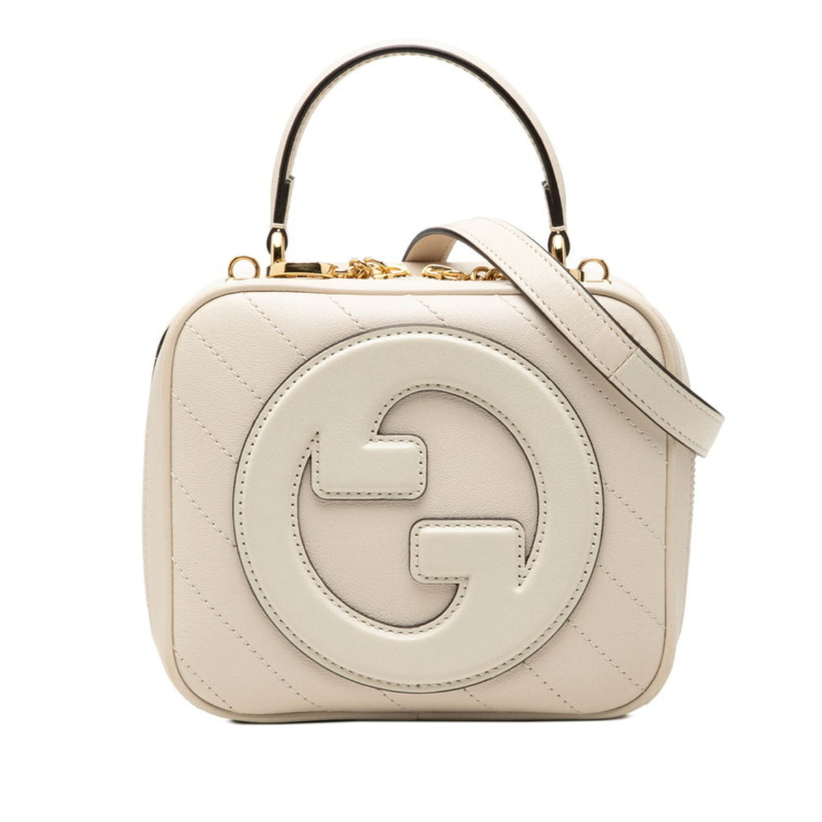 Gucci Ivory Leather Handbag Shoulder Bag (Pre-Owned)