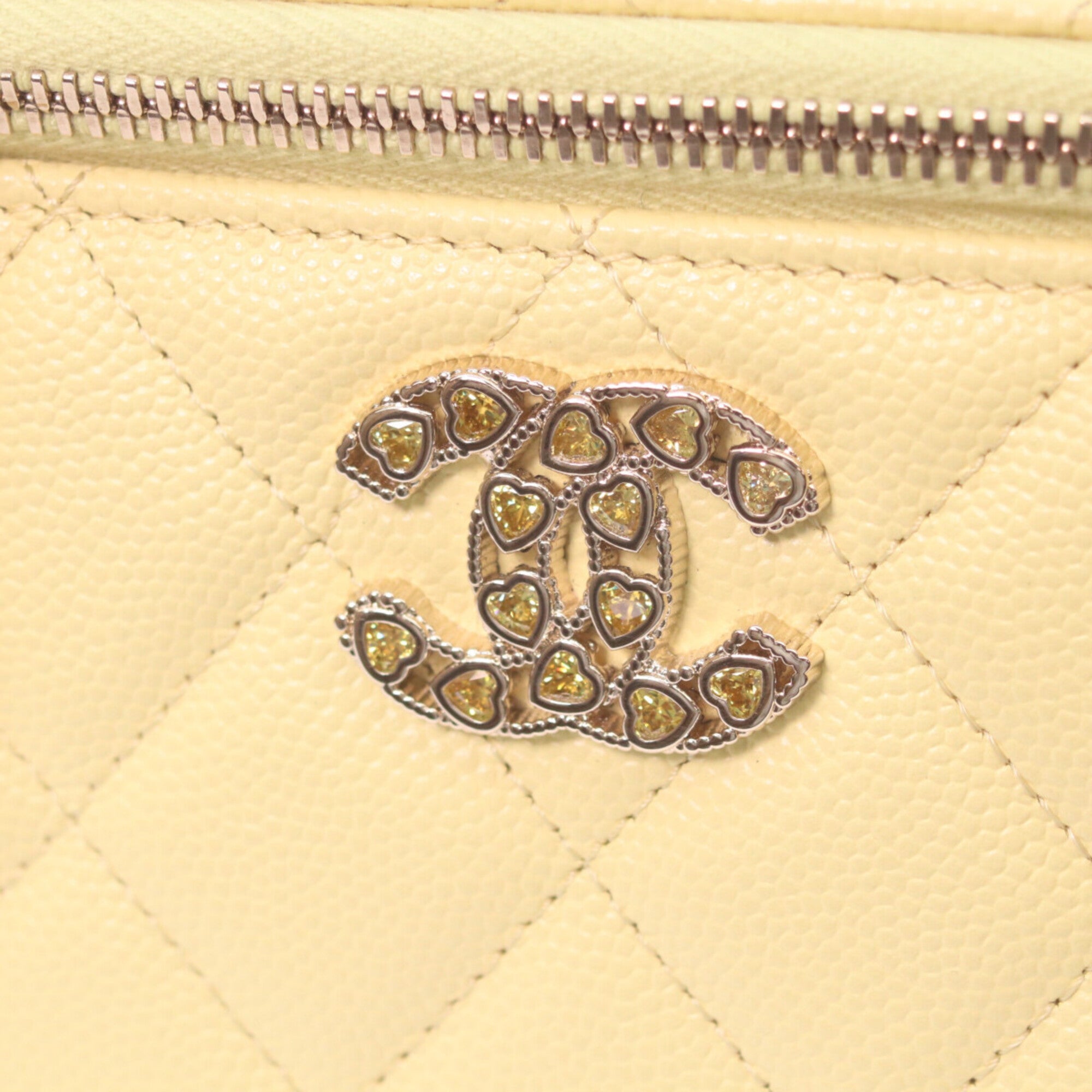 Chanel Matelasse Yellow Grained Calfskin Shoulder Bag (Pre-Owned)
