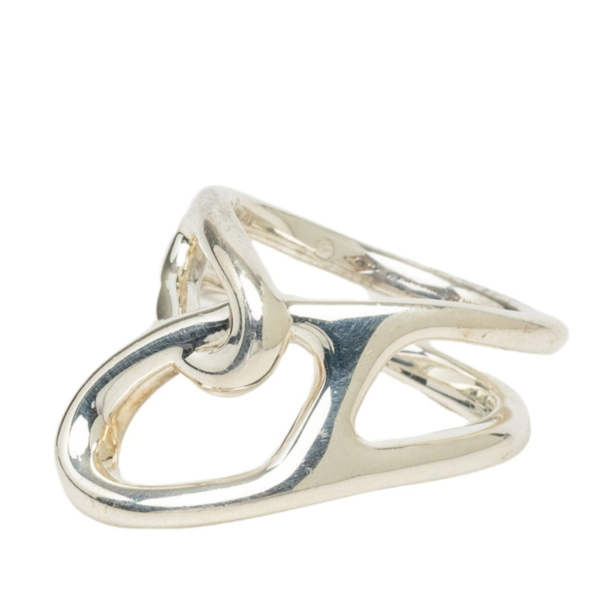 Hermes Silver Silver 925 Band Ring (Pre-Owned)