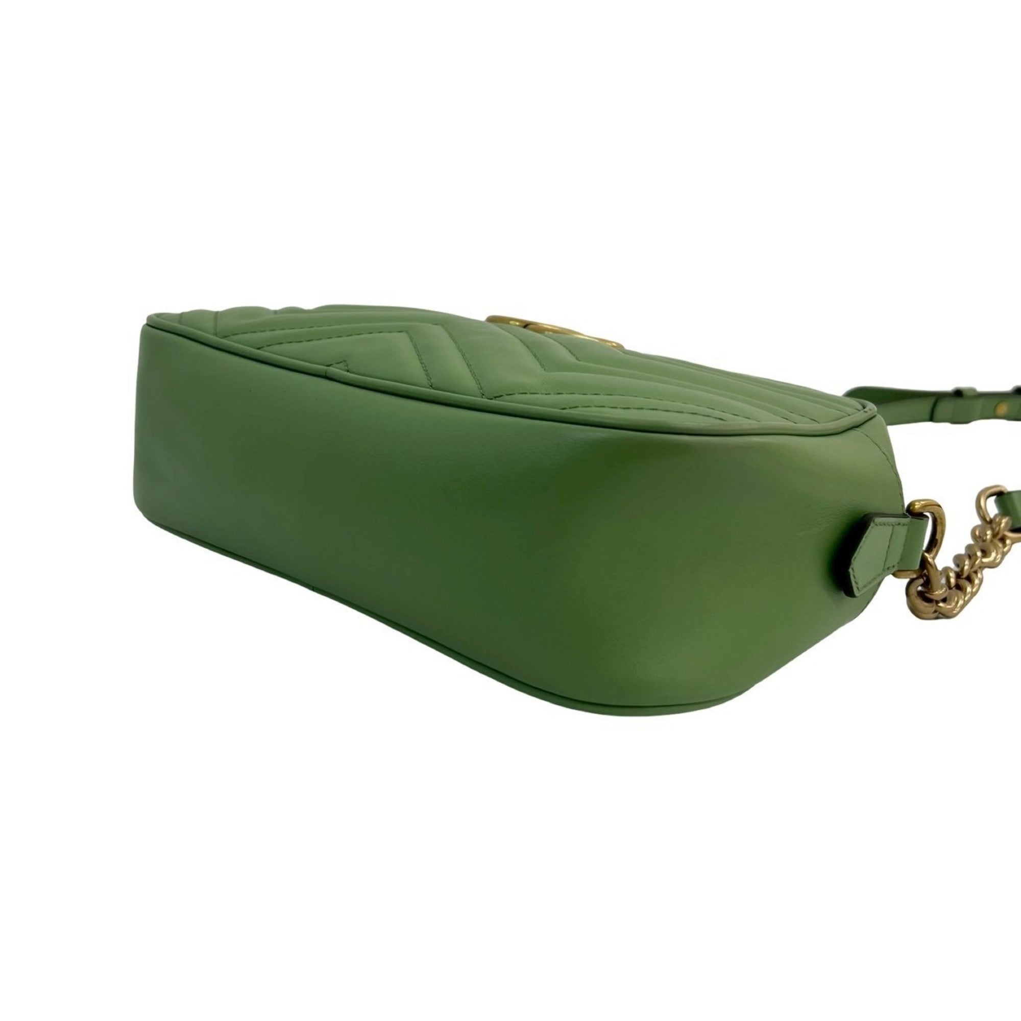 Gucci Green Leather Pochette Shoulder Bag (Pre-Owned)
