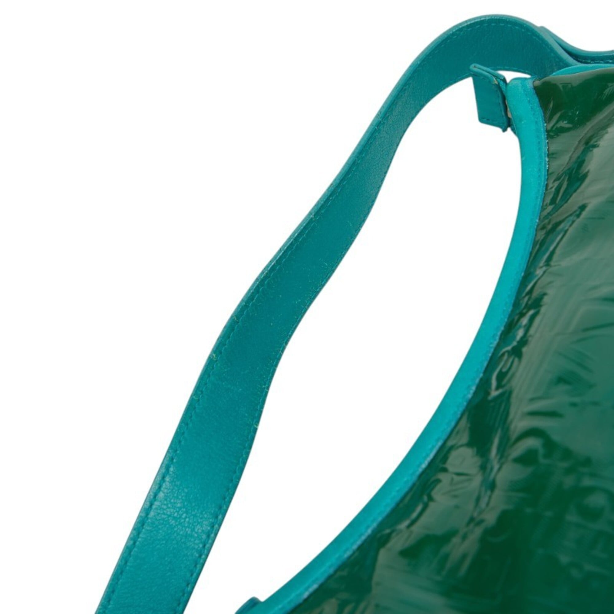 Salvatore Ferragamo Green Leather Handbag Shoulder Bag (Pre-Owned)