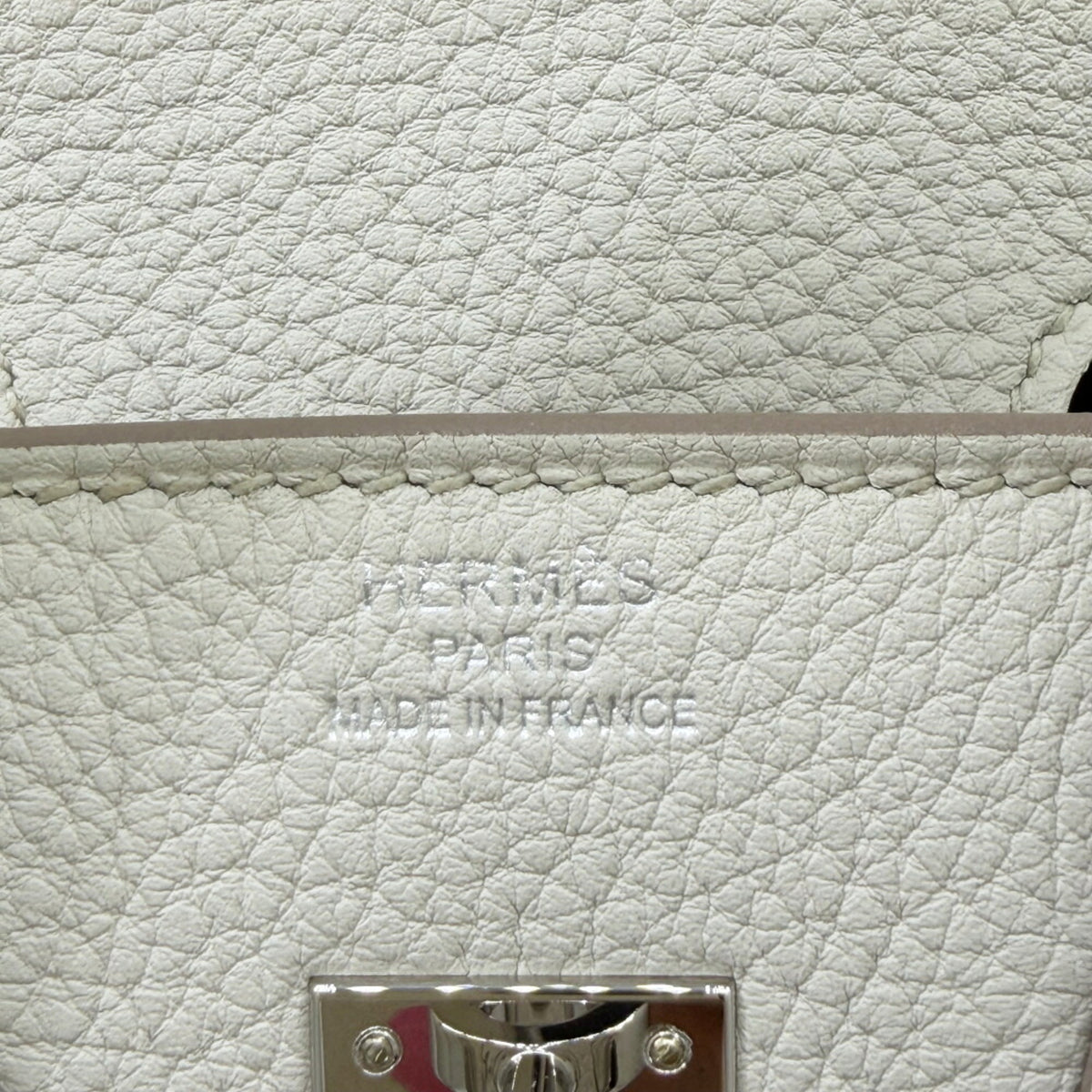 Hermes Ivory Light Gray Togo Leather Handbag (Pre-Owned)
