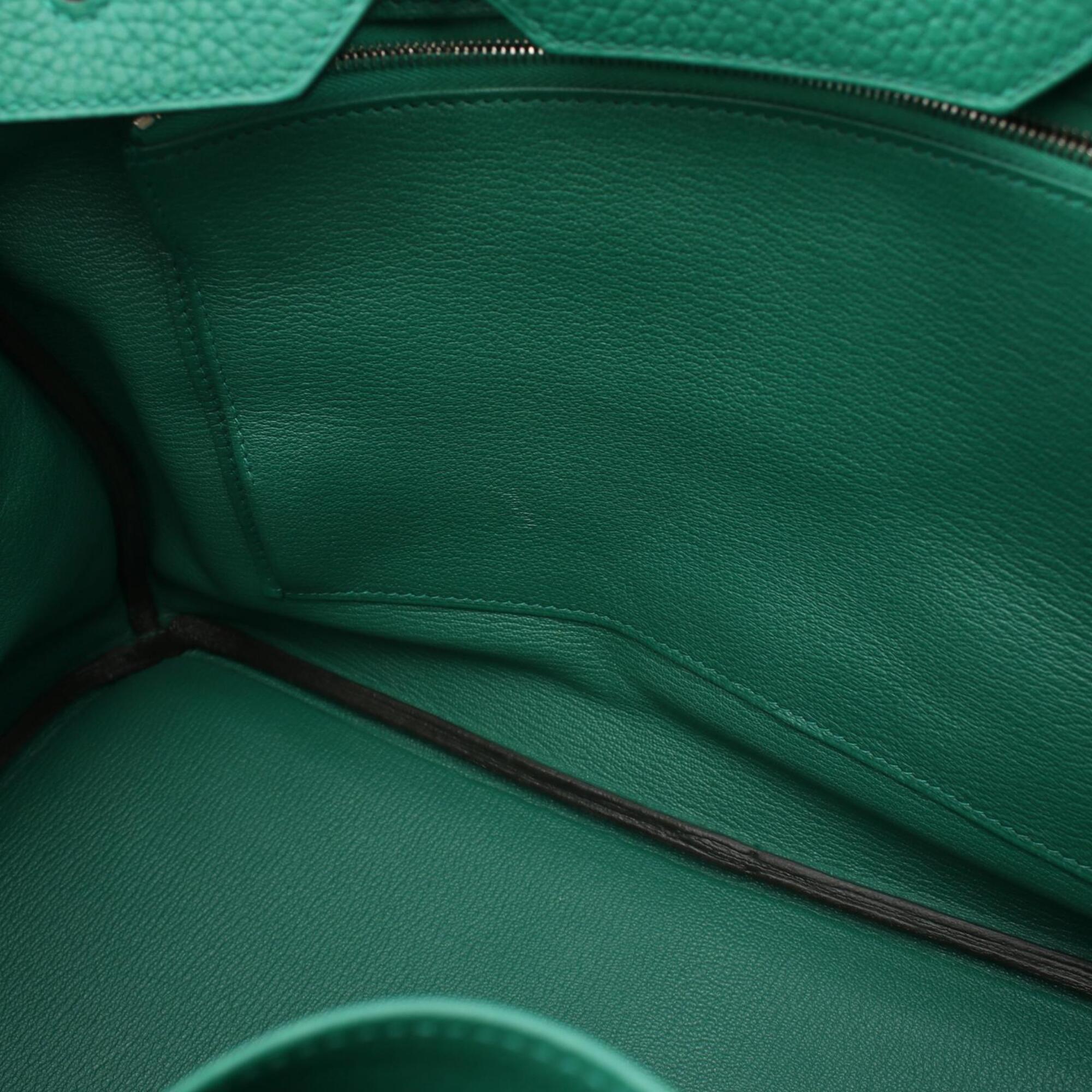 Hermes Green Taurillon Clemence Leather Leather Handbag (Pre-Owned)