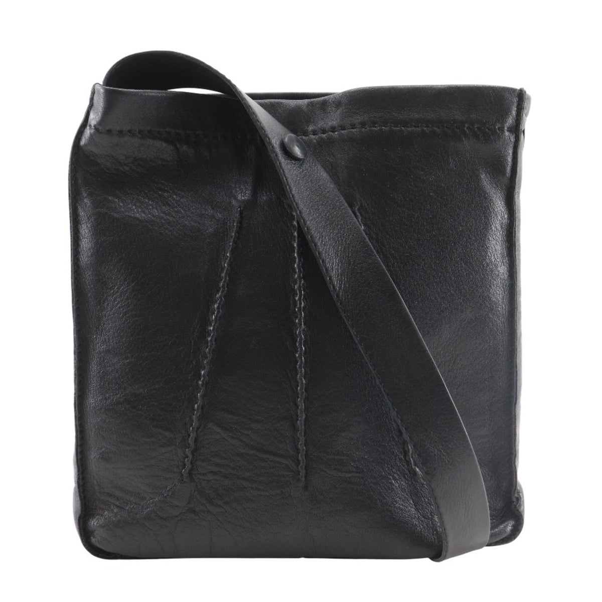 Hermes Black Leather Shoulder Bag (Pre-Owned)