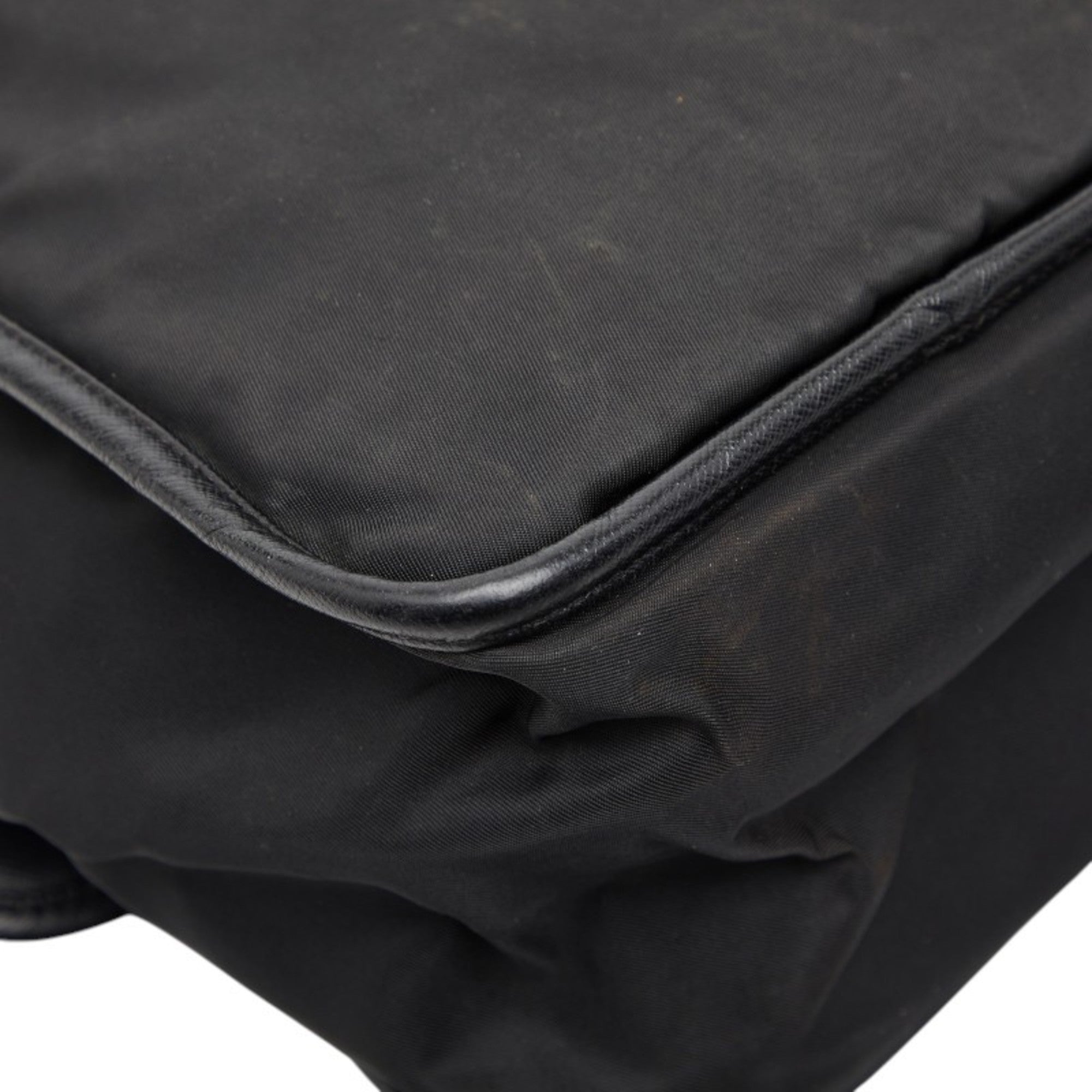 Prada Black Nylon Leather Shoulder Bag (Pre-Owned)
