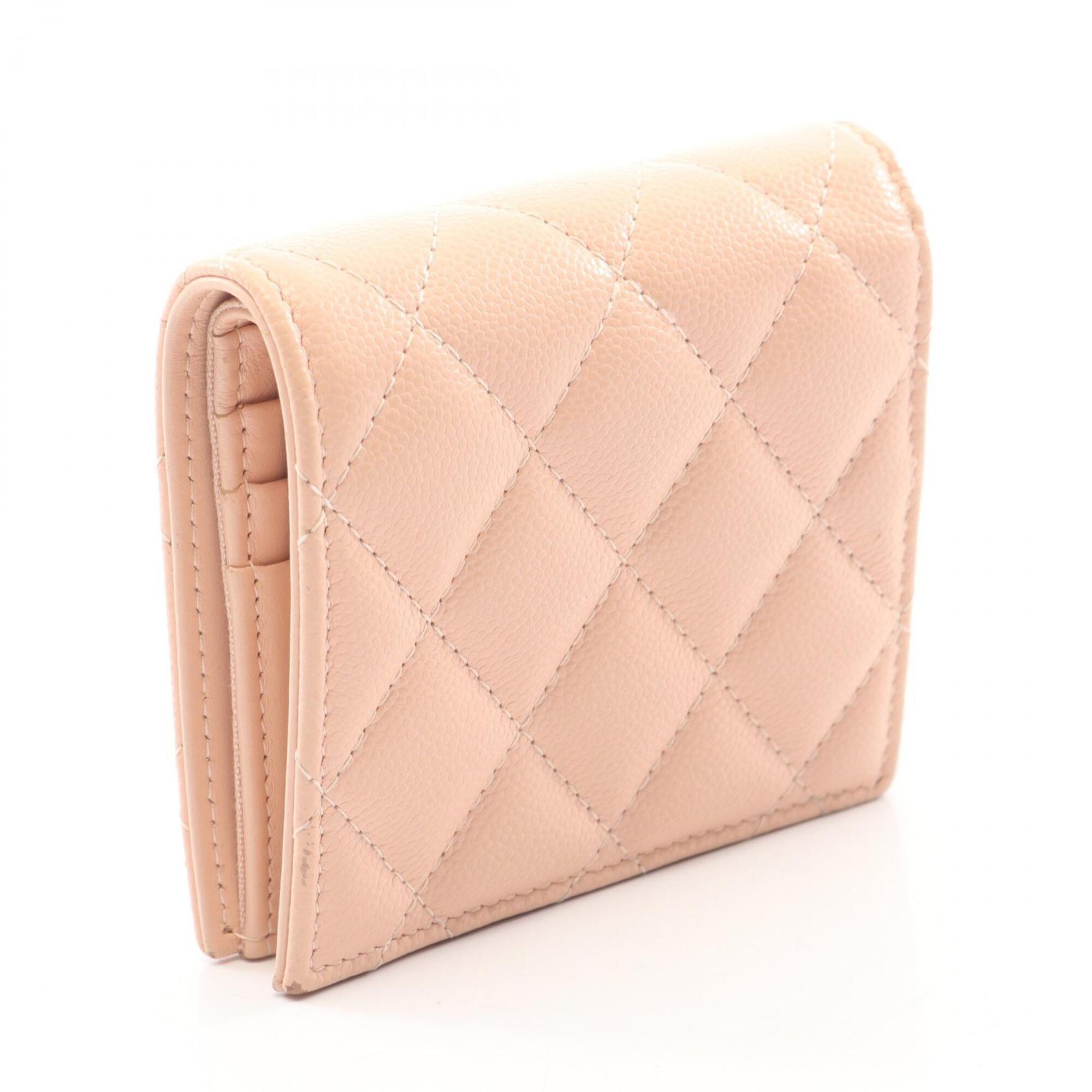 Chanel Pink Grained Calfskin Wallet (Bi-Fold) (Pre-Owned)
