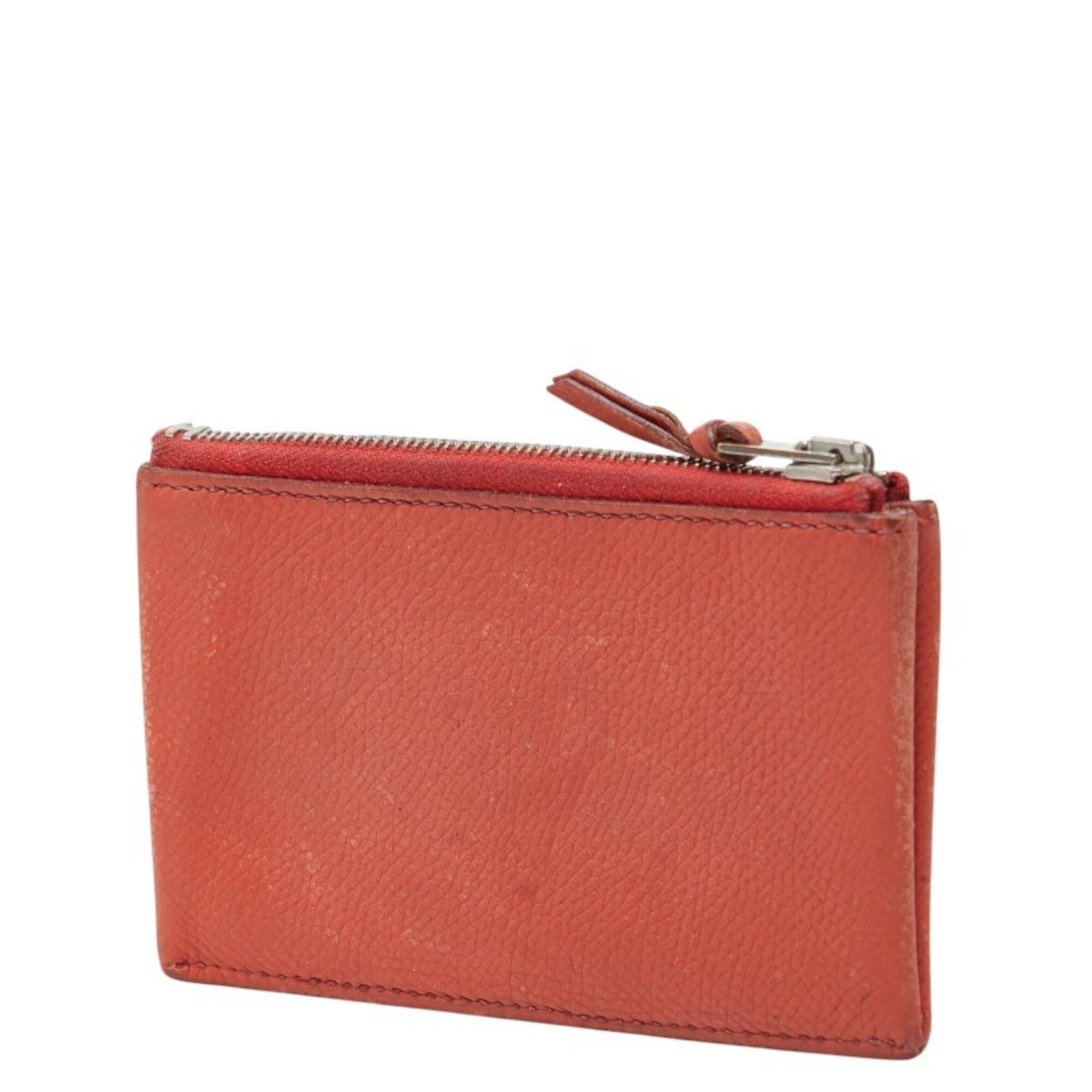 Hermes Orange Leather Coin Purse/Coin Case (Pre-Owned)