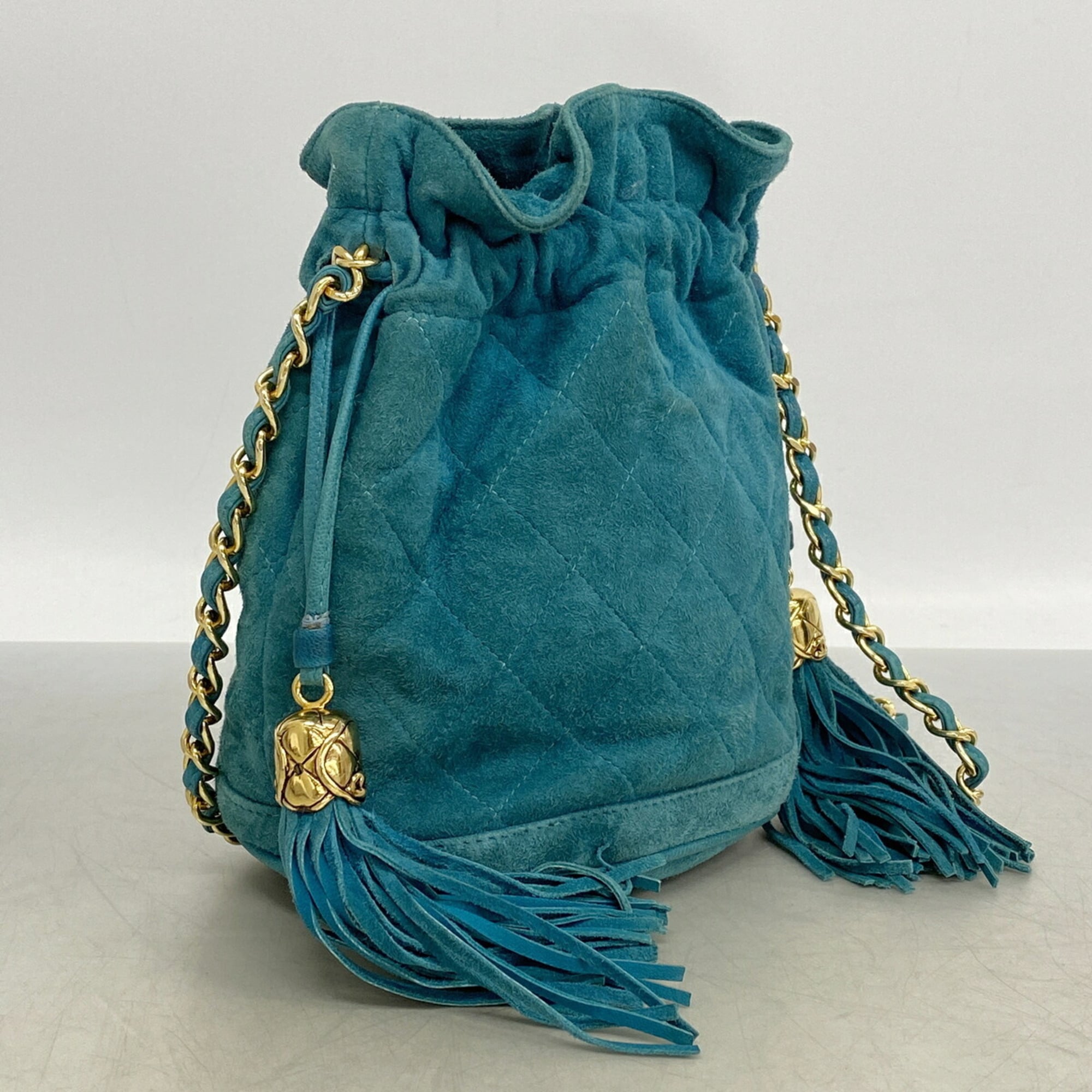 Chanel Blue Suede Shoulder Bag (Pre-Owned)