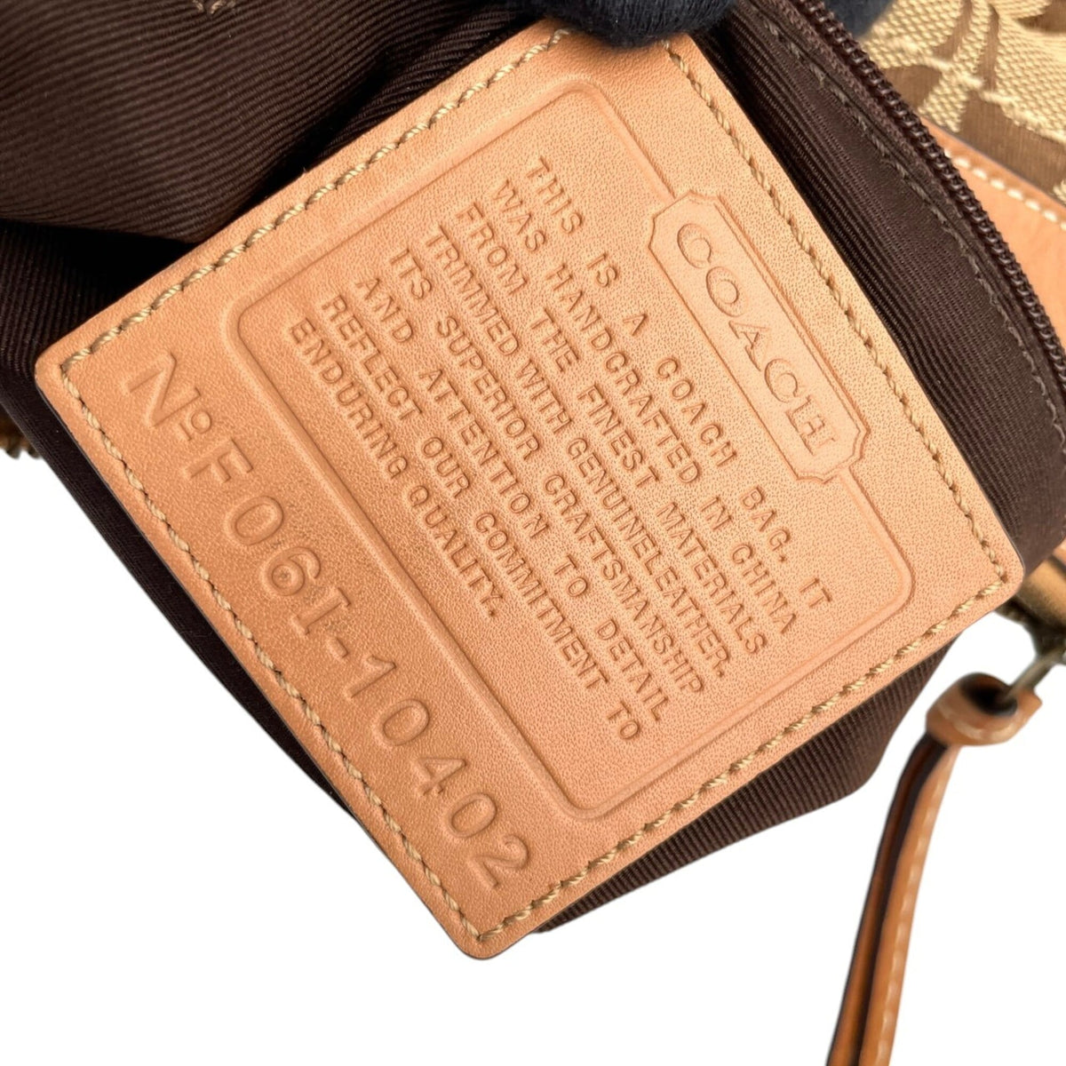 Coach Beige Light Brown Canvas Leather Shoulder Bag (Pre-Owned)