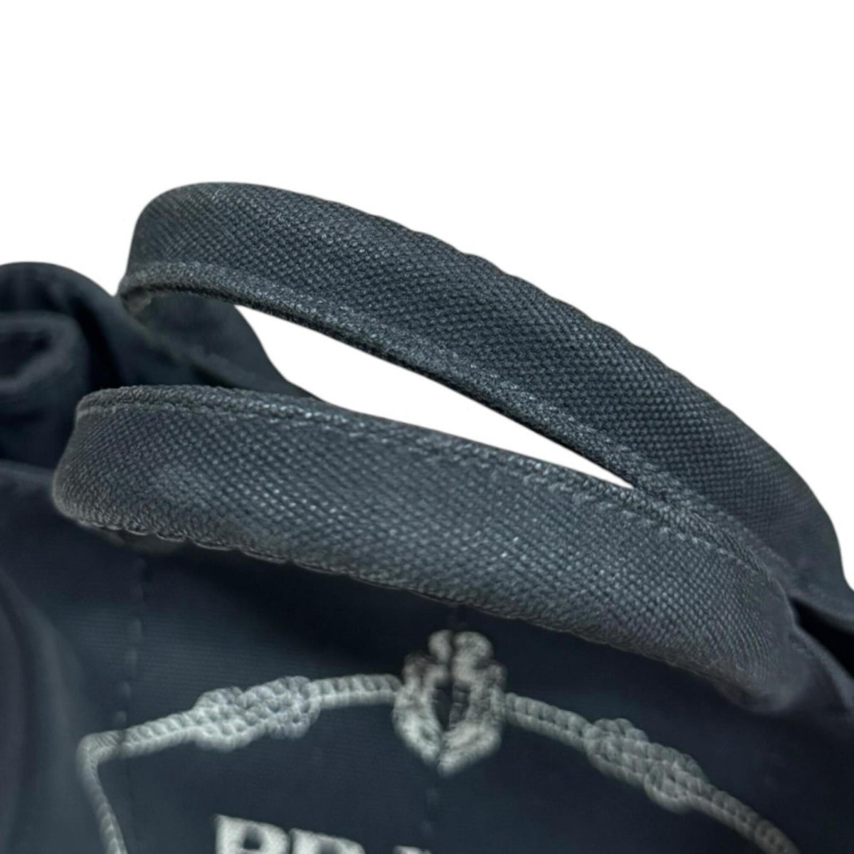Prada Canapa Black Nero Canvas Shoulder Bag (Pre-Owned)