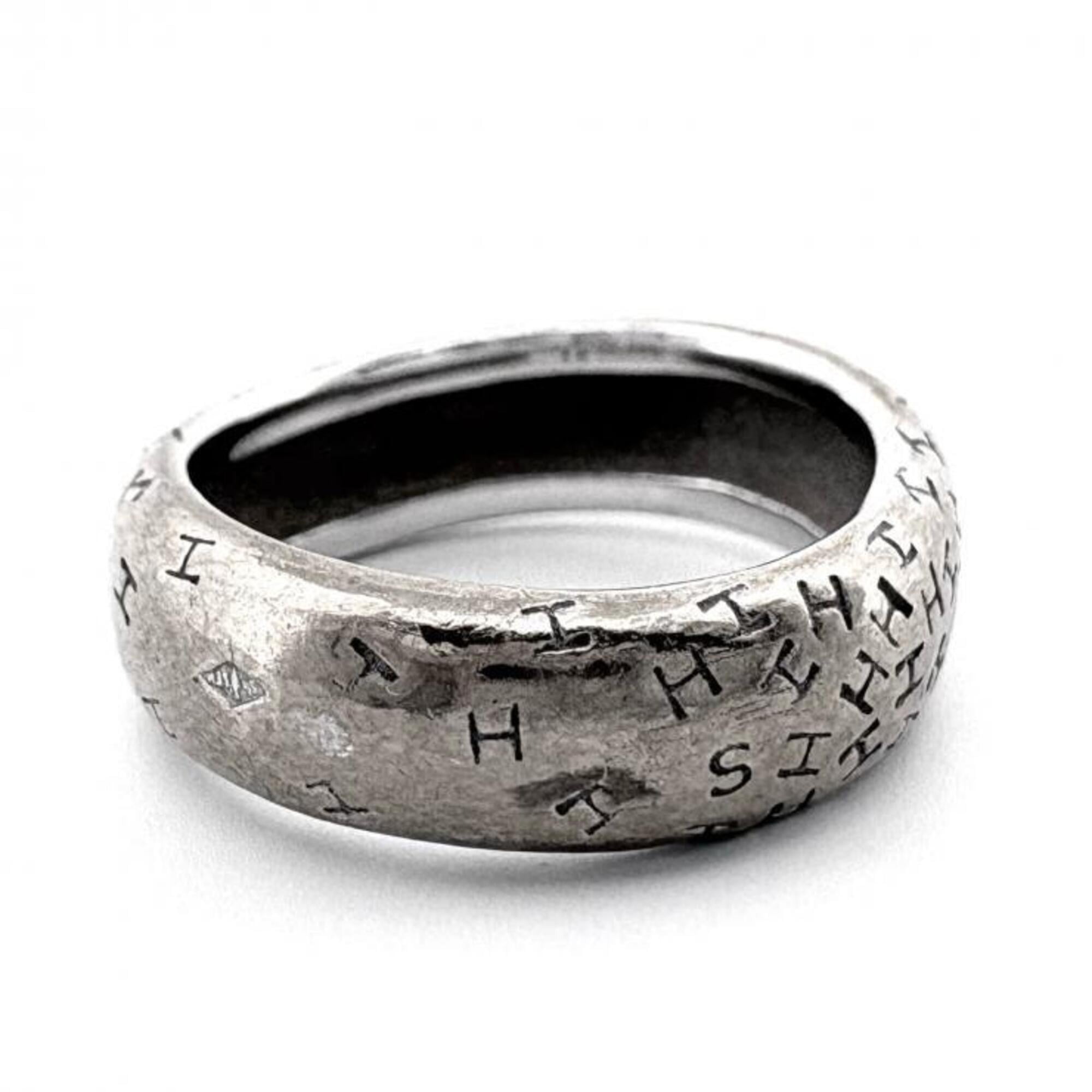 Hermes Silver White Gold (18K) Band Ring (Pre-Owned)