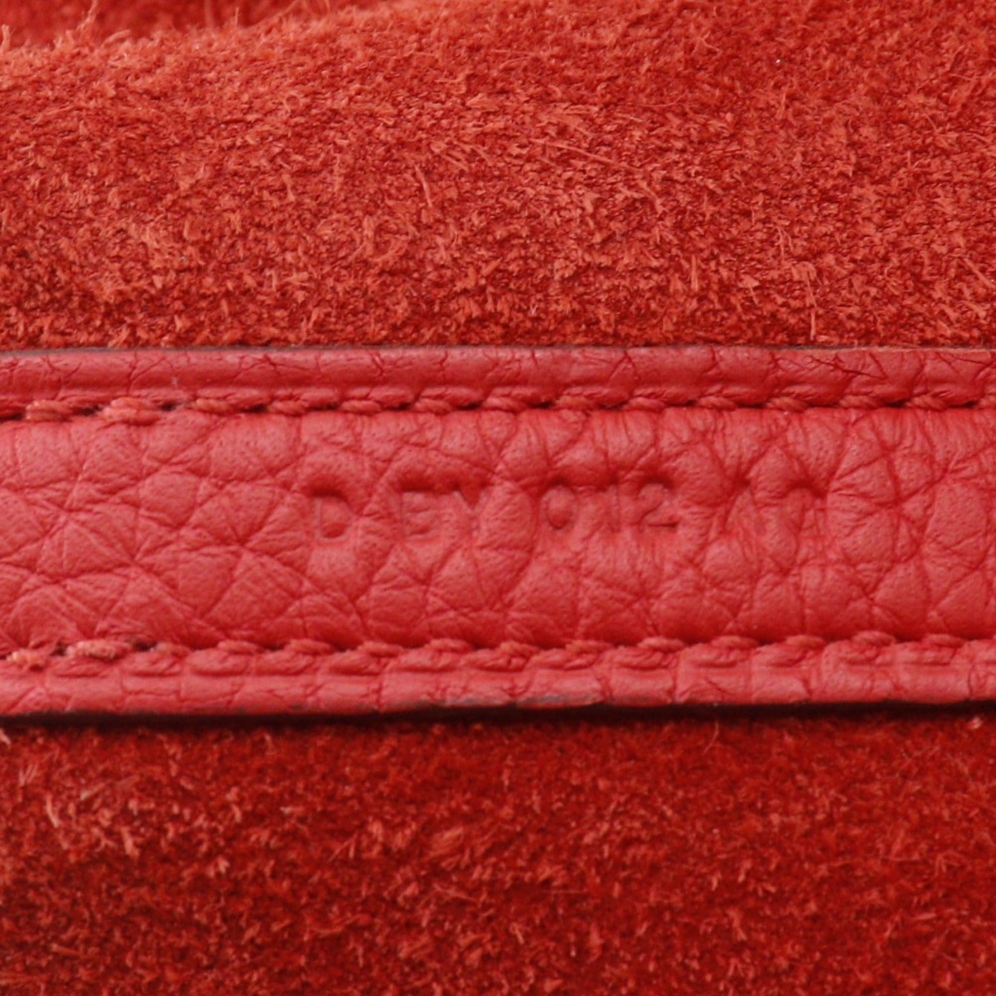 Hermes Picotin Red Color Taurillon Clemence Leather Handbag (Pre-Owned)