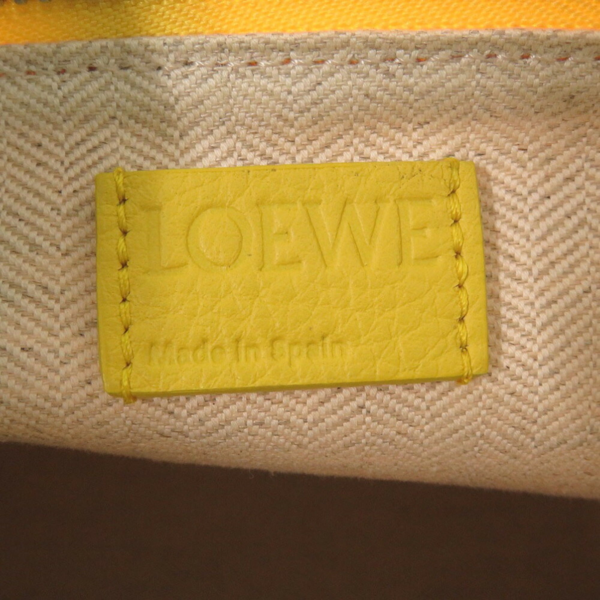 Loewe Yellow Canvas Clutch Bag Pouch (Pre-Owned)