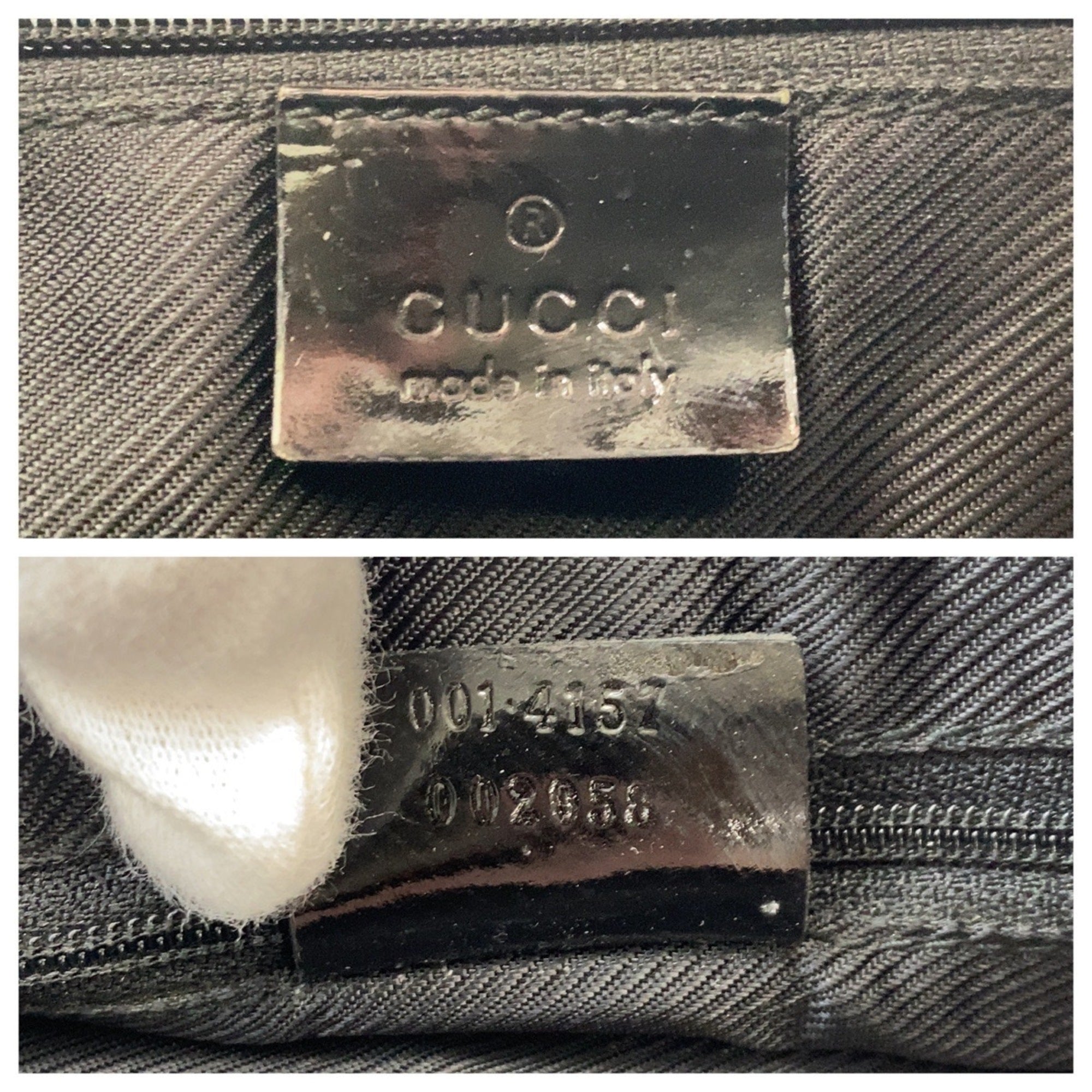 Gucci Black Gg Canvas Leather Shoulder Bag (Pre-Owned)