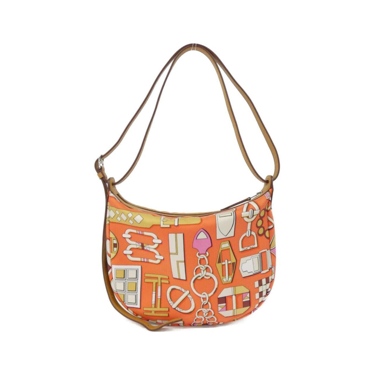 Hermes Orange Poppy Silk Swift Leather Pouch (Pre-Owned)
