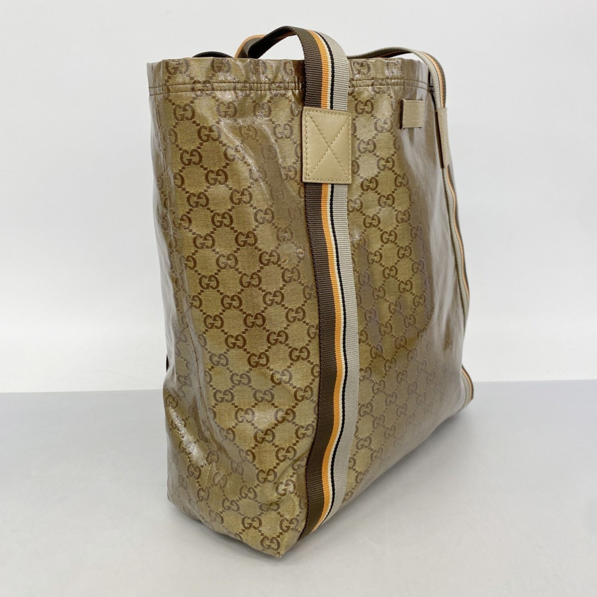 Gucci Gold Coated Canvas Tote Bag (Pre-Owned)