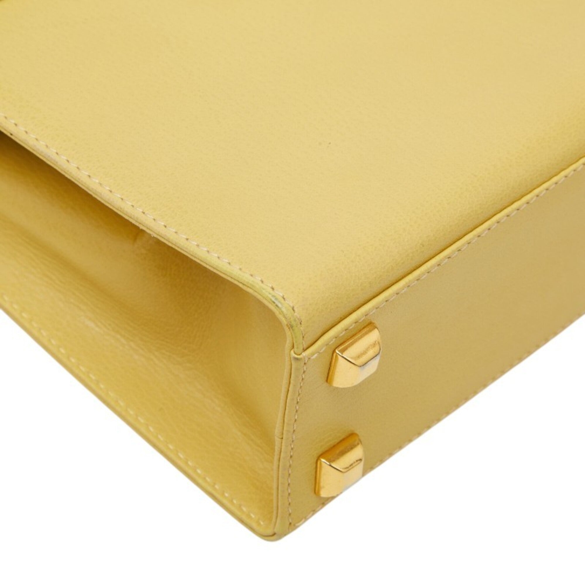 Salvatore Ferragamo Yellow Leather Handbag Shoulder Bag (Pre-Owned)