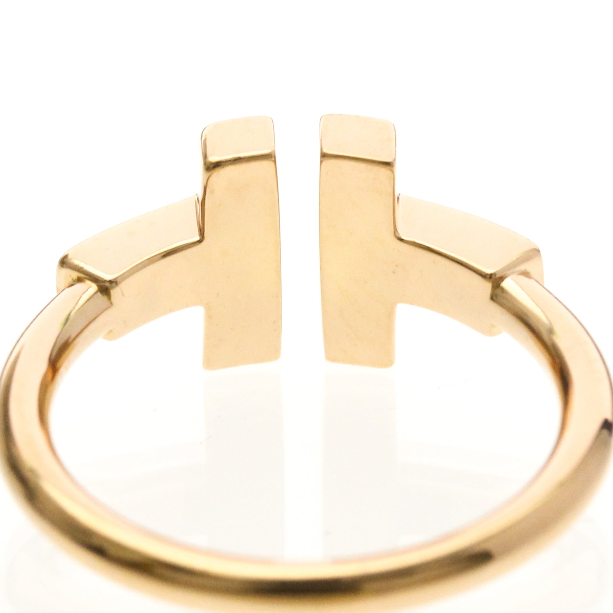 Tiffany & Co. T Wire Ring 18K Rose Gold With Mother Of Pearl And Diamonds Gold Pink_Gold Ring Jewelry (Pre-Owned)