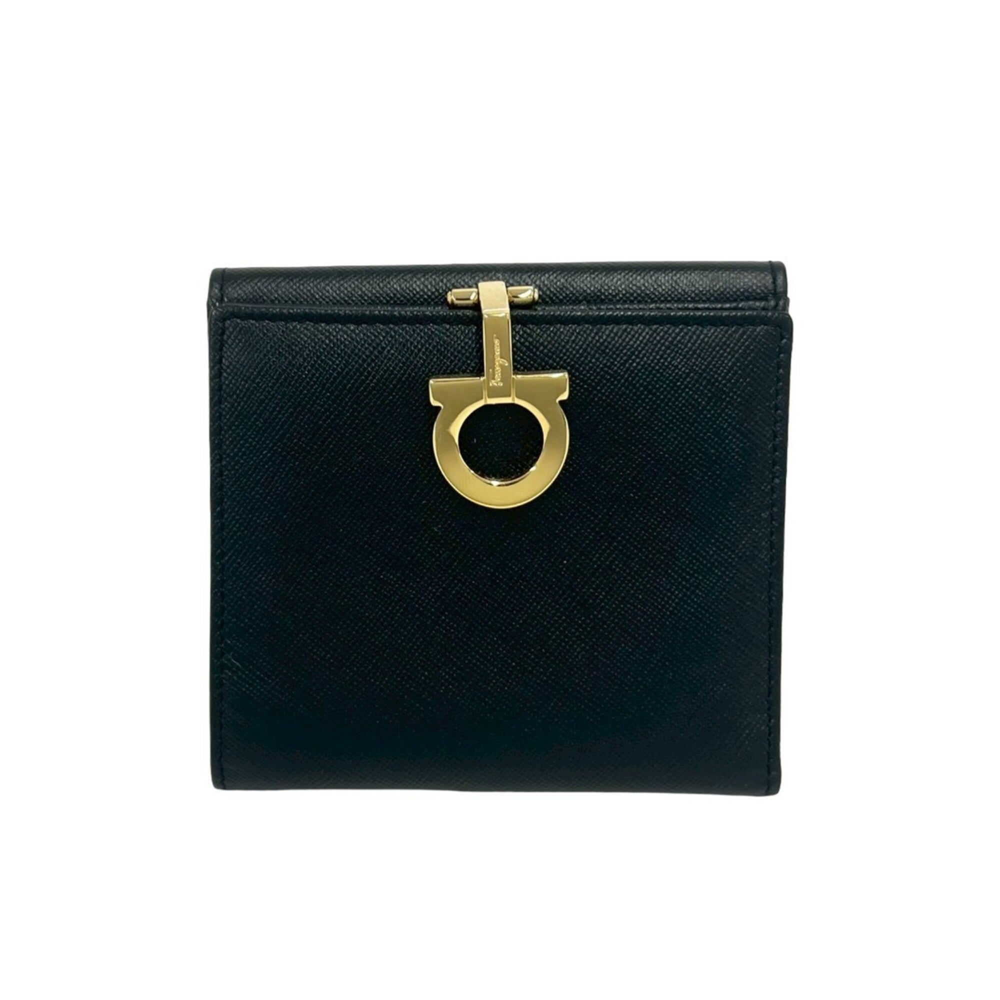 Salvatore Ferragamo Black Leather Wallet (Bi-Fold) (Pre-Owned)