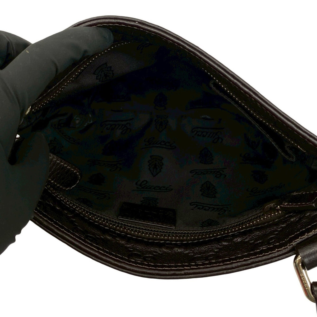 Gucci Brown Leather Pochette Shoulder Bag (Pre-Owned)