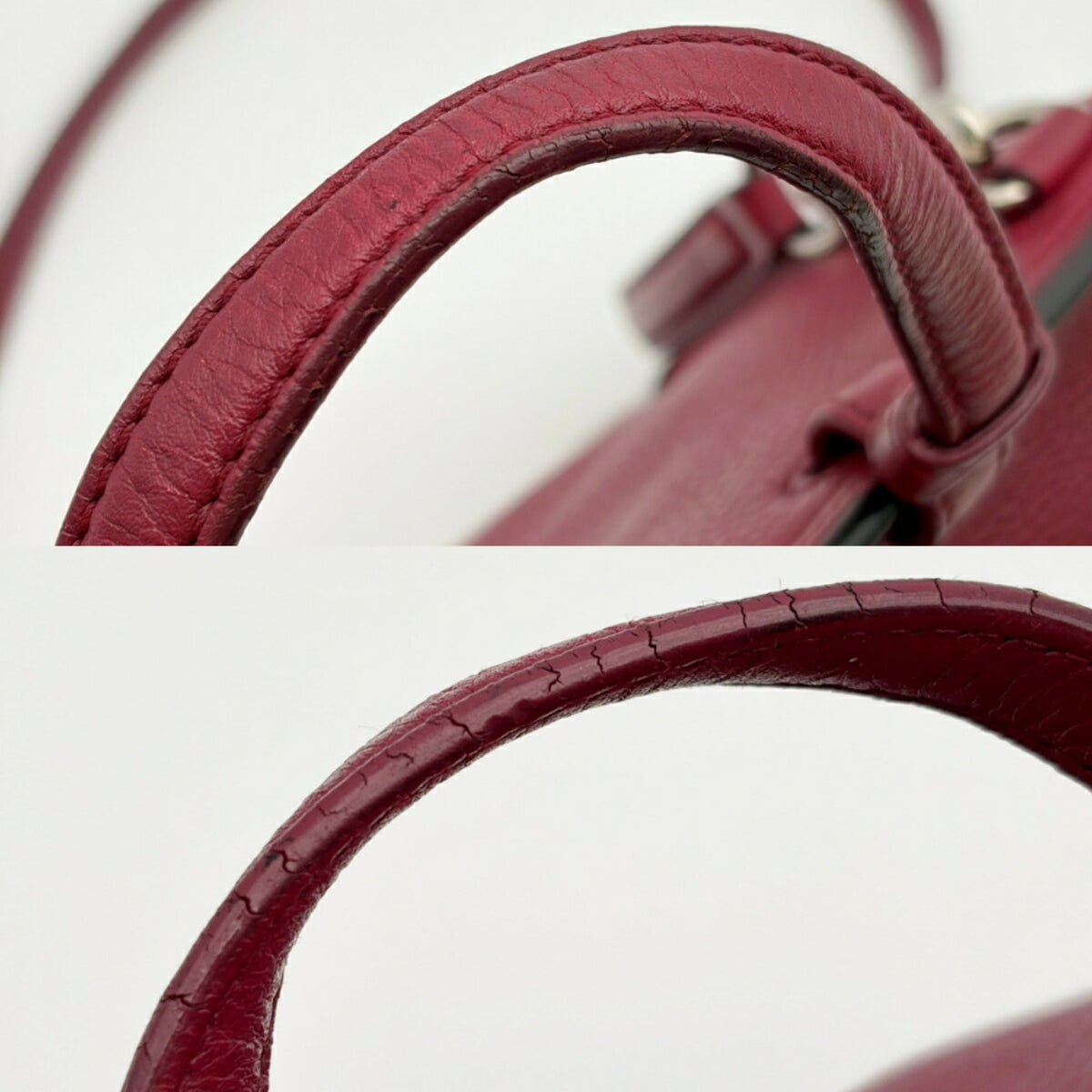 Gucci Bordeaux Leather Shoulder Bag (Pre-Owned)