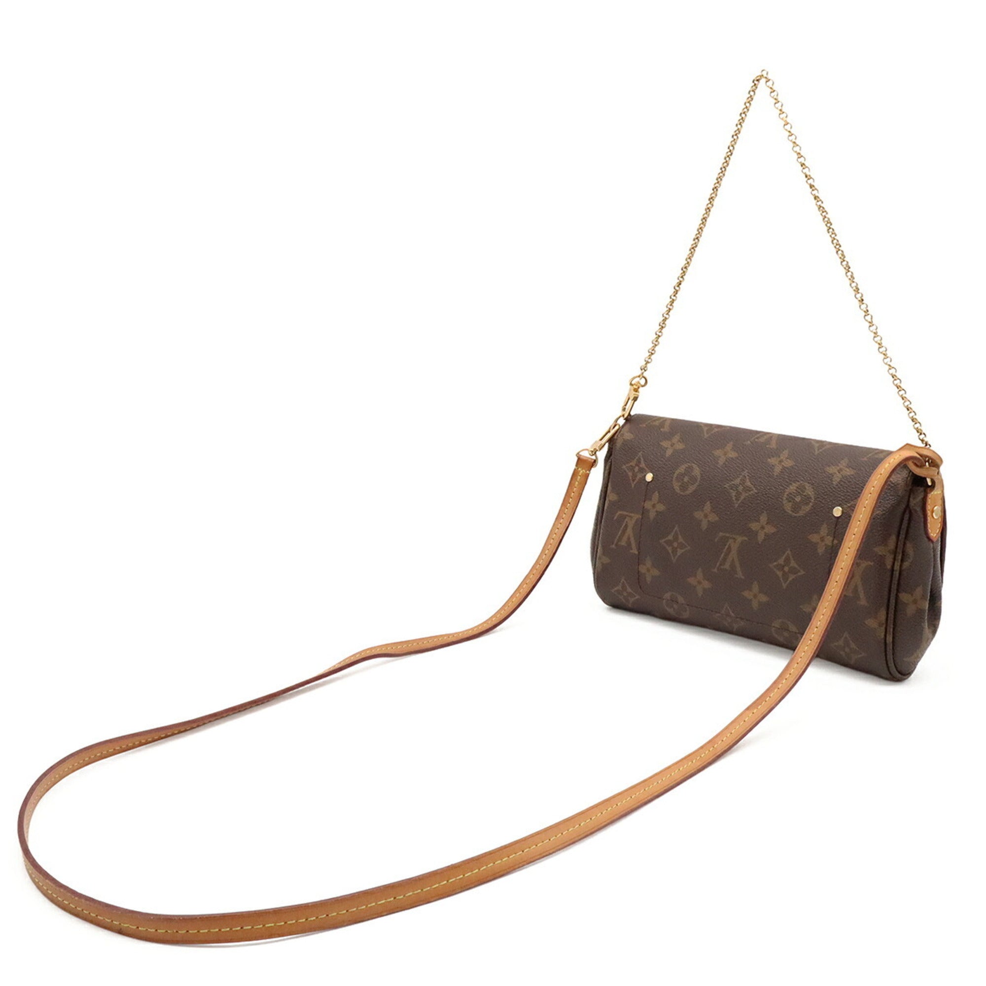 Louis Vuitton Brown Monogram Canvas Clutch Bag Handbag Pouch Shoulder Bag (Pre-Owned)