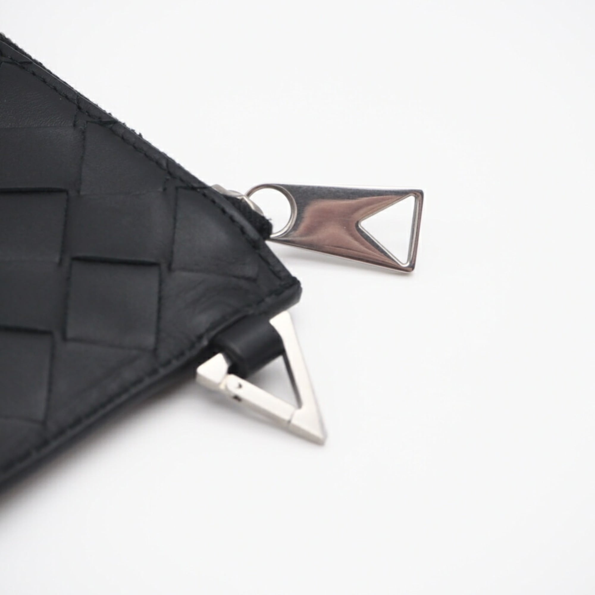 Bottega Veneta Black Leather Coin Purse/Coin Case (Pre-Owned)