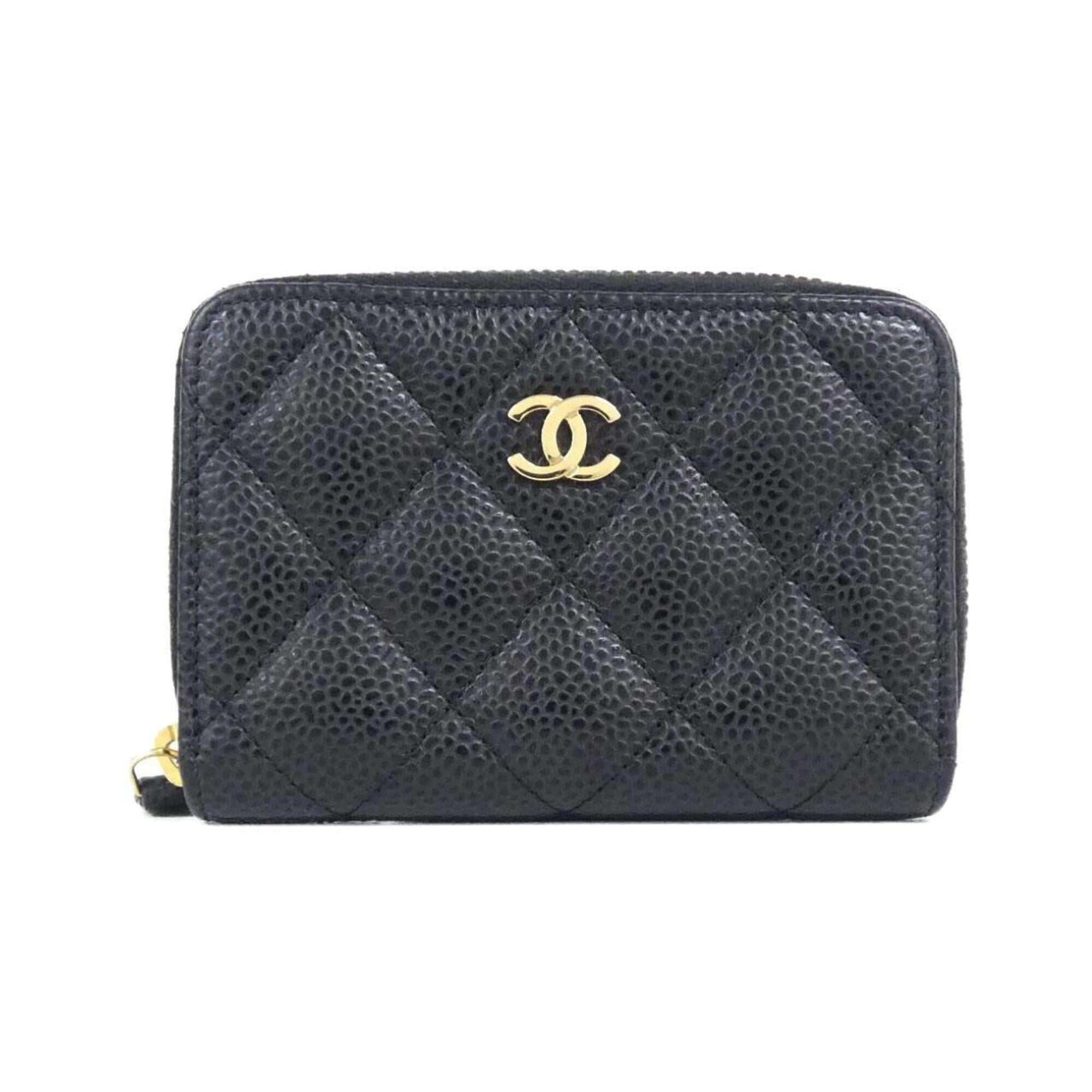Chanel Black Grained Calfskin Coin Purse/Coin Case (Pre-Owned)