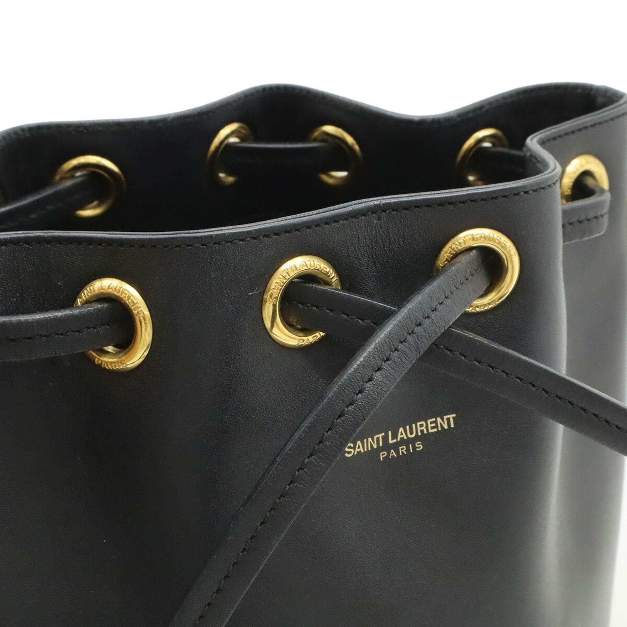 Yves Saint Laurent Black Leather Baguette Bag Handbag Shoulder Bag (Pre-Owned)