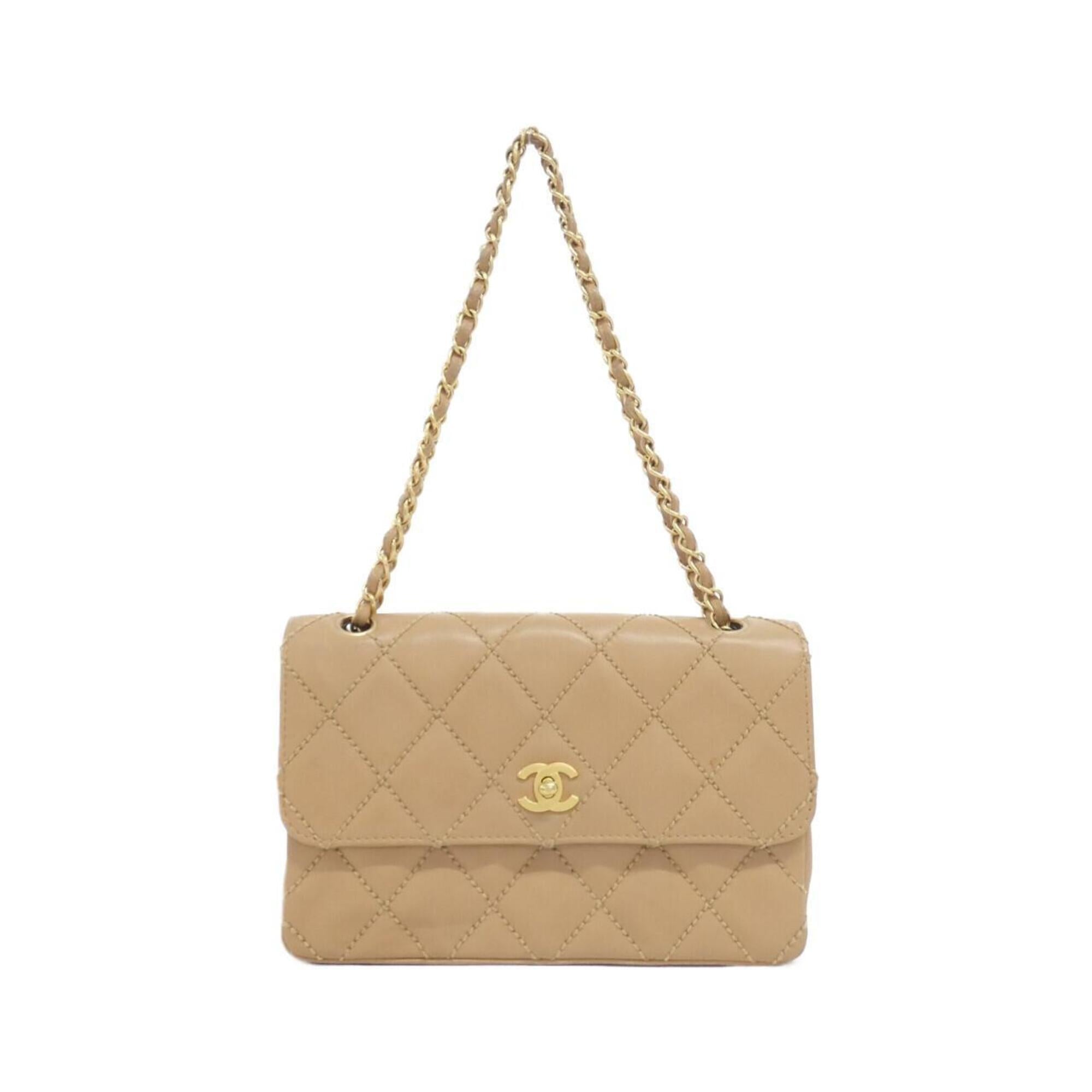 Chanel Beige Leather Shoulder Bag (Pre-Owned)
