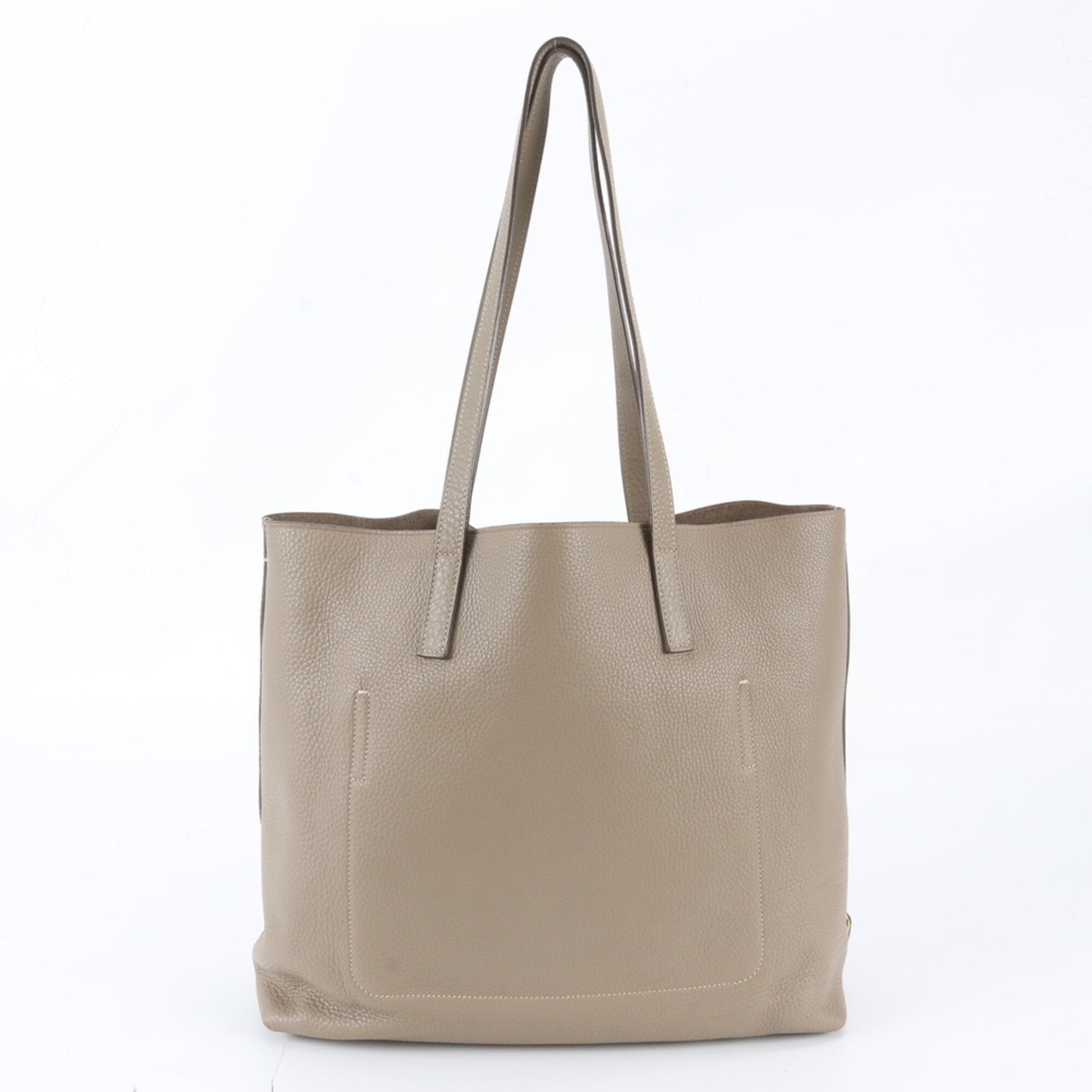 Prada Grayish Leather Handbag Shoulder Bag Tote Bag (Pre-Owned)