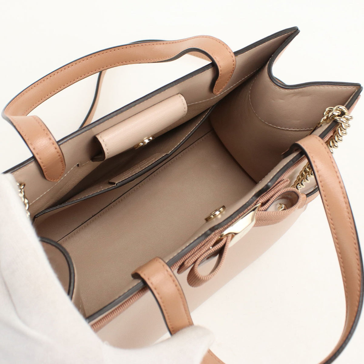 Salvatore Ferragamo Pink Leather Tote Bag (Pre-Owned)