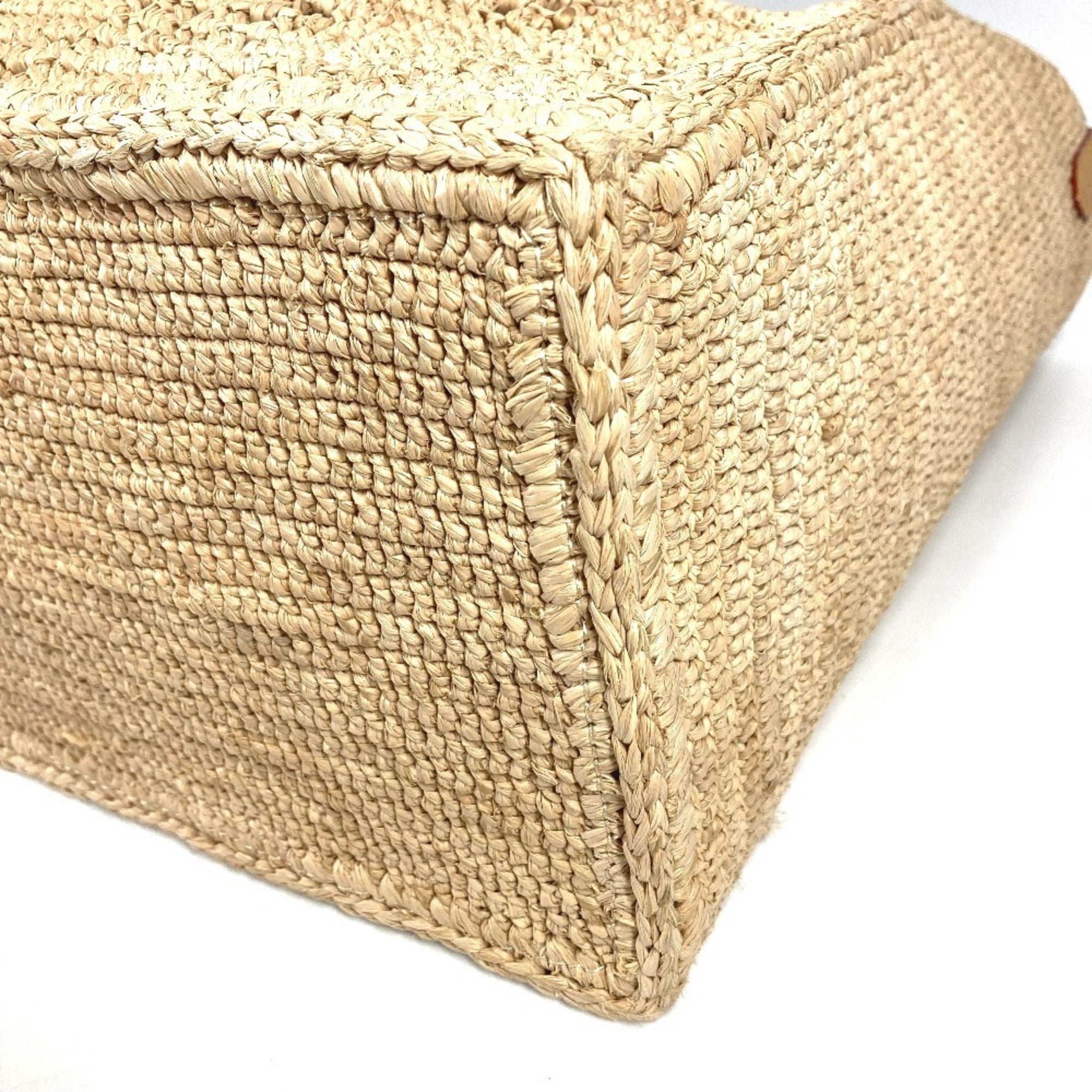 Louis Vuitton Natural Raffia Leather Handbag Shoulder Bag Tote Bag (Pre-Owned)