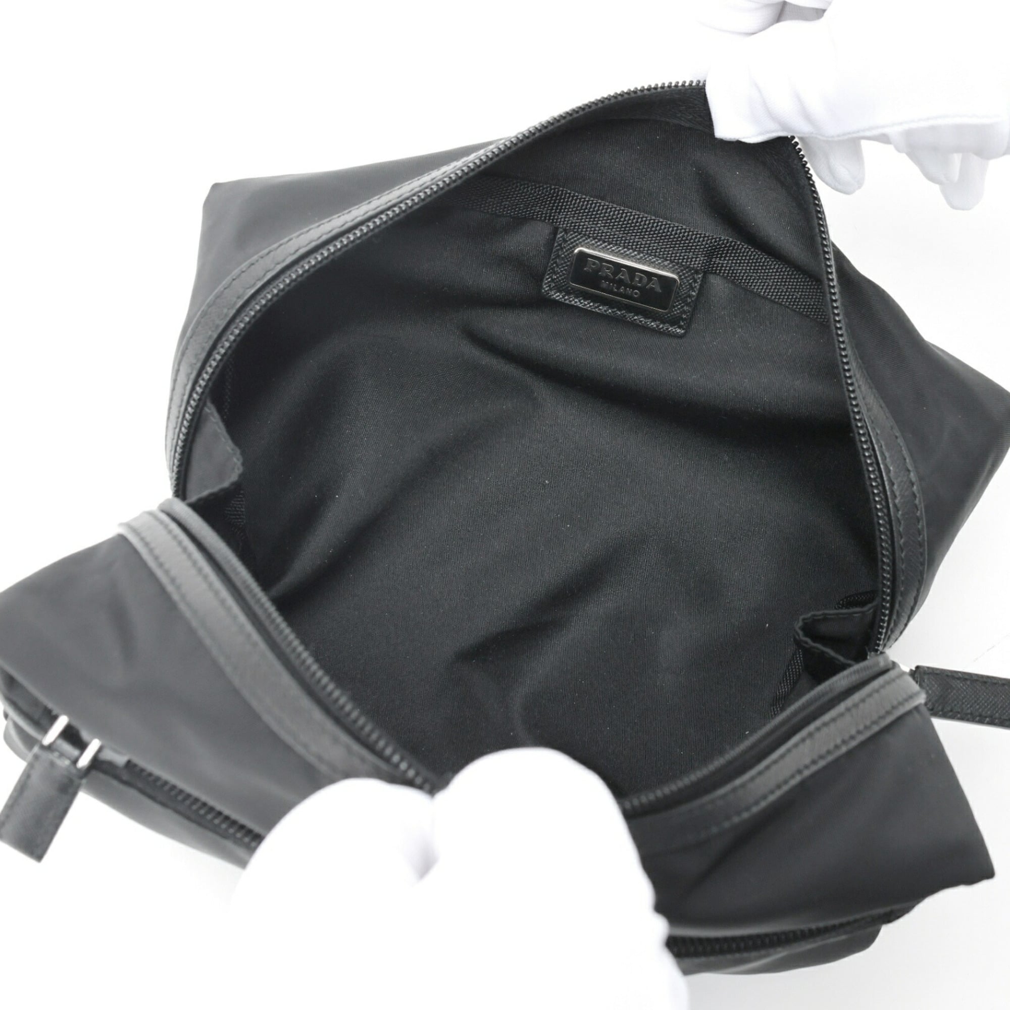 Prada Black Nylon Pouch Wash Bag (Pre-Owned)