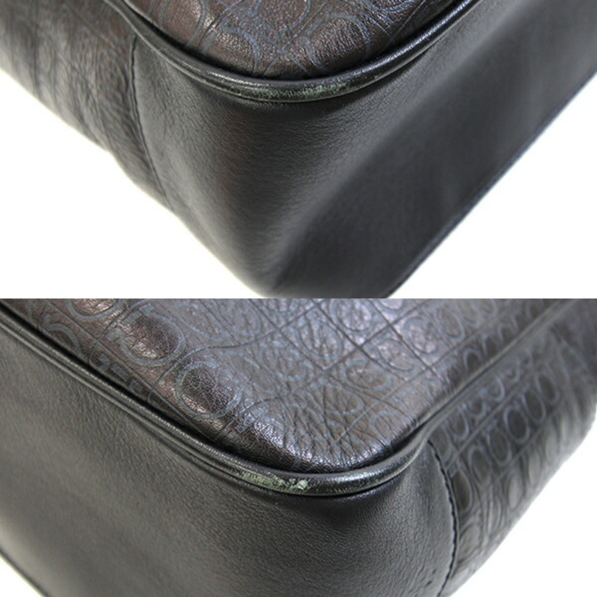 Salvatore Ferragamo Black Leather Shoulder Bag (Pre-Owned)