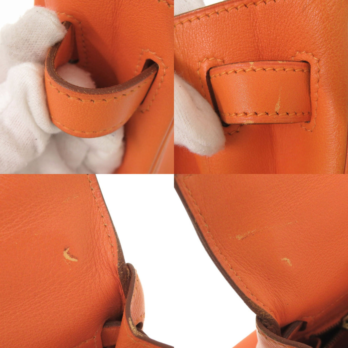 Hermes Orange Gulliver Leather Handbag (Pre-Owned)
