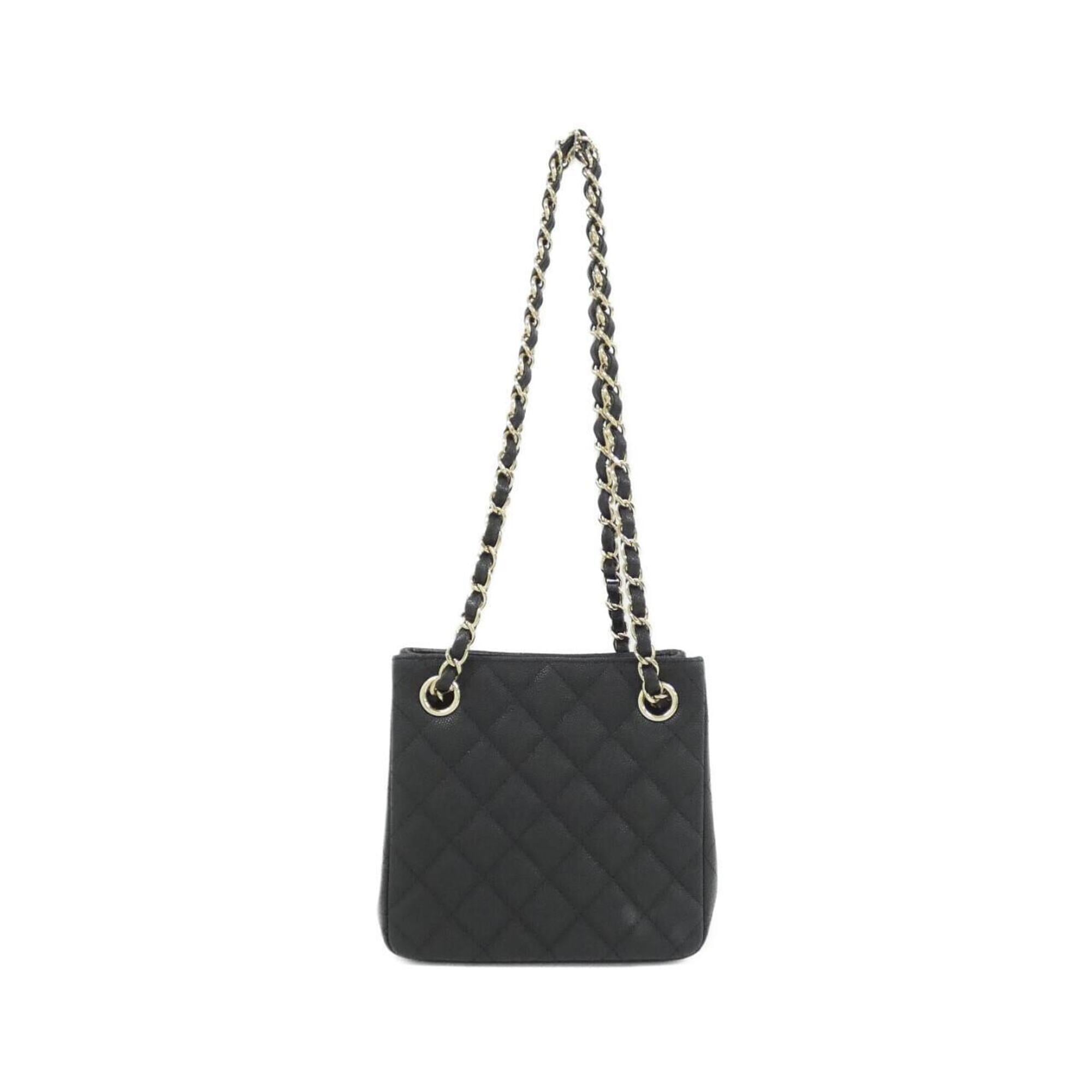 Chanel Black Grained Calfskin Shoulder Bag (Pre-Owned)