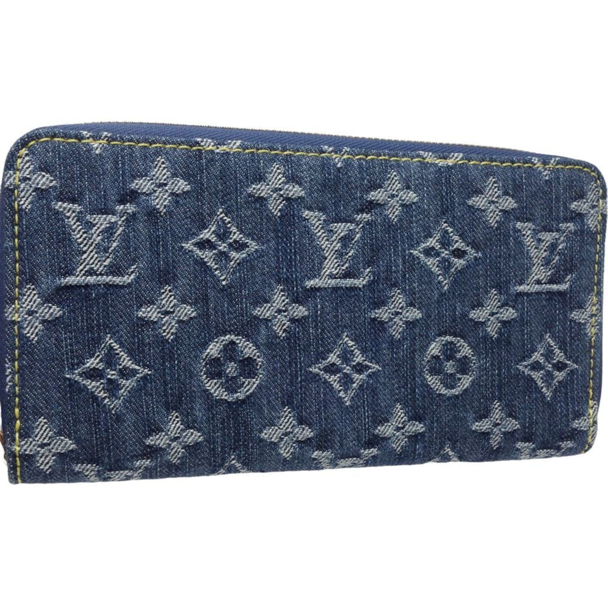 Louis Vuitton Monogram Denim Blue Monogram Monogram Denim Long Bill Wallet (Bi-Fold) (Pre-Owned)