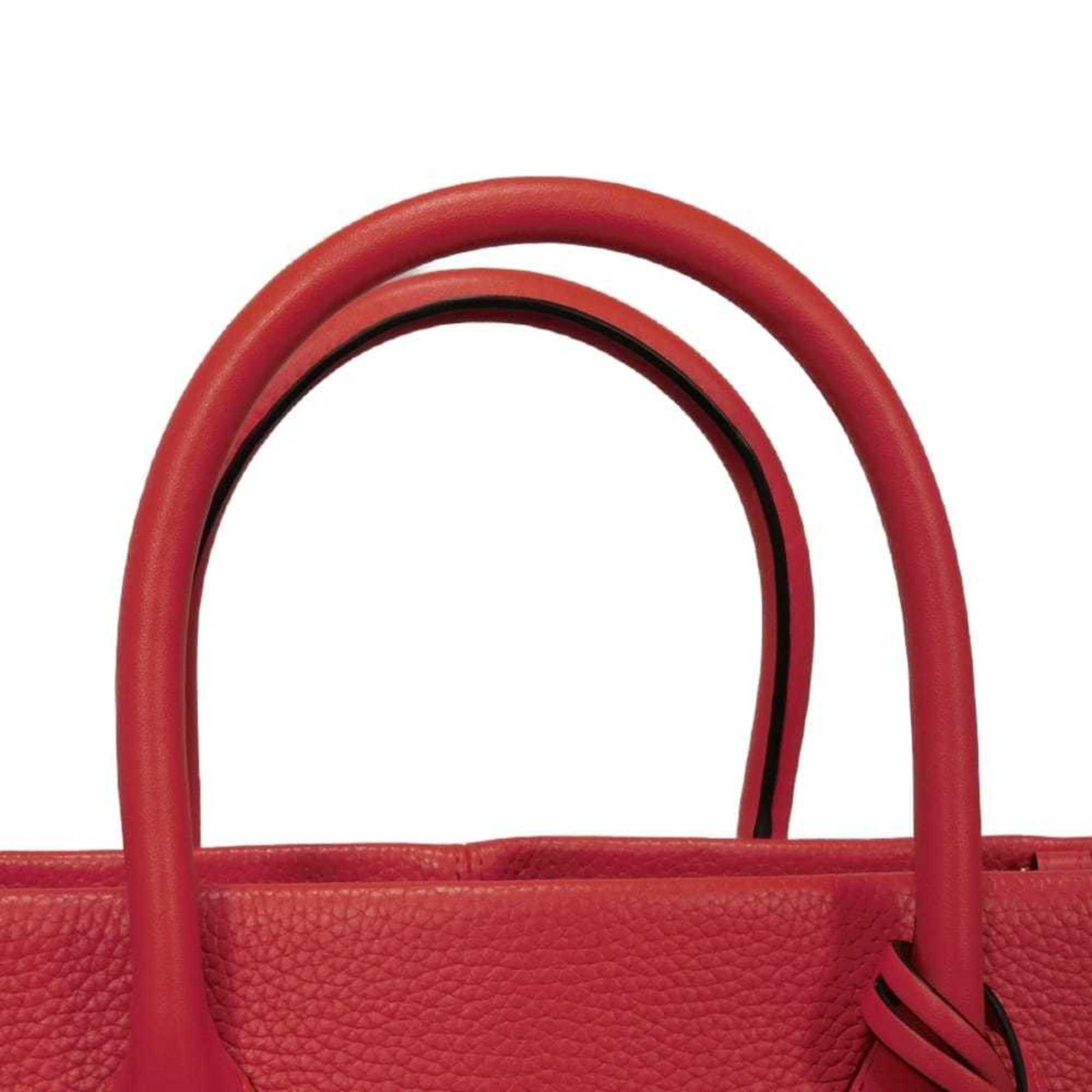 Michael Kors Red Color Leather Shoulder Bag Tote Bag (Pre-Owned)