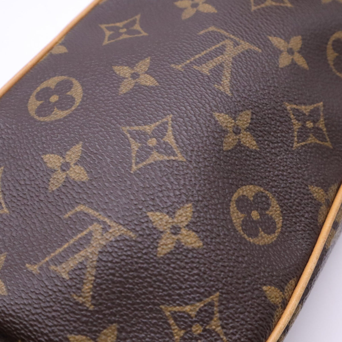 Louis Vuitton Beige Brown Coated Canvas Leather Pochette Shoulder Bag (Pre-Owned)
