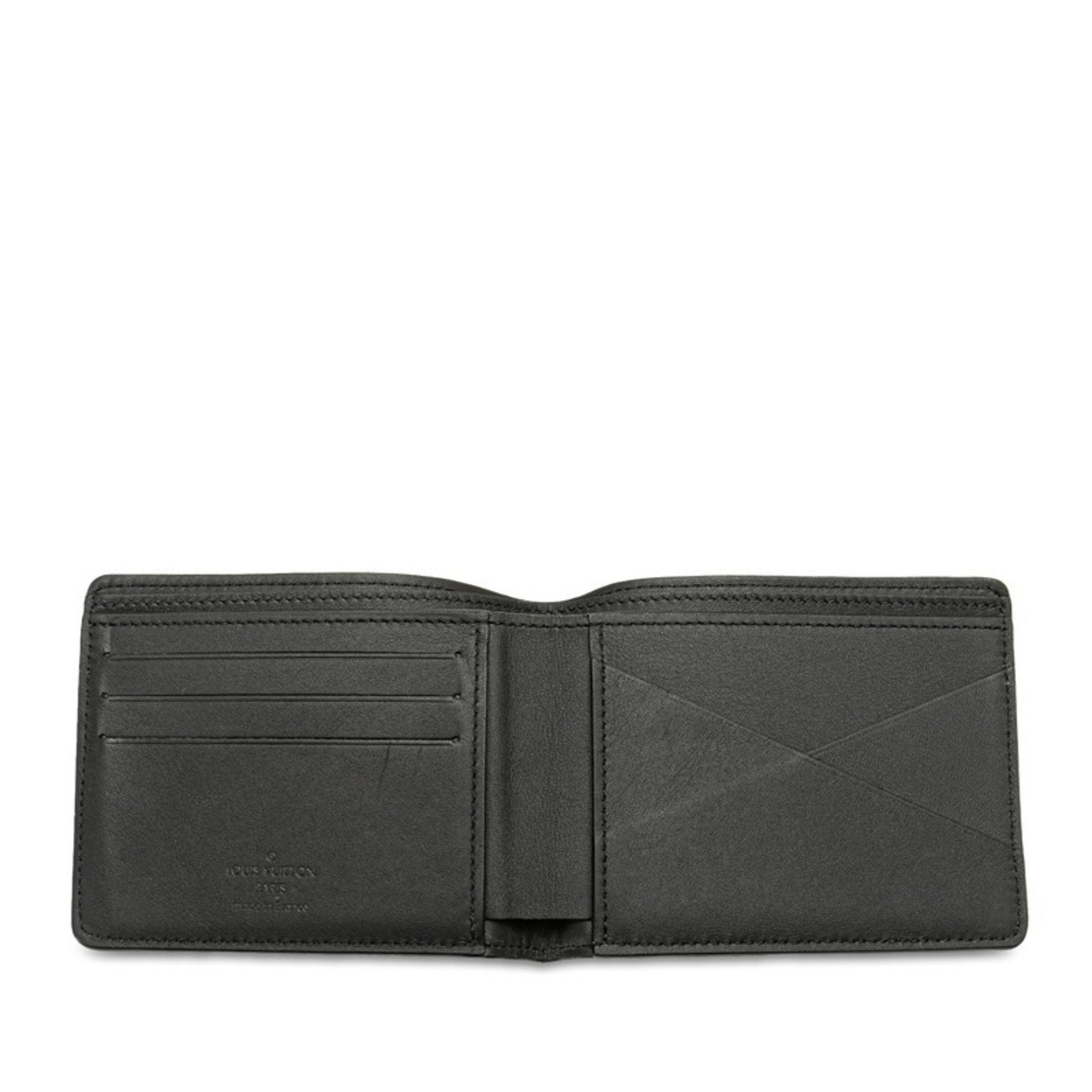 Louis Vuitton Black Noir Leather Bill Wallet (Bi-Fold) (Pre-Owned)