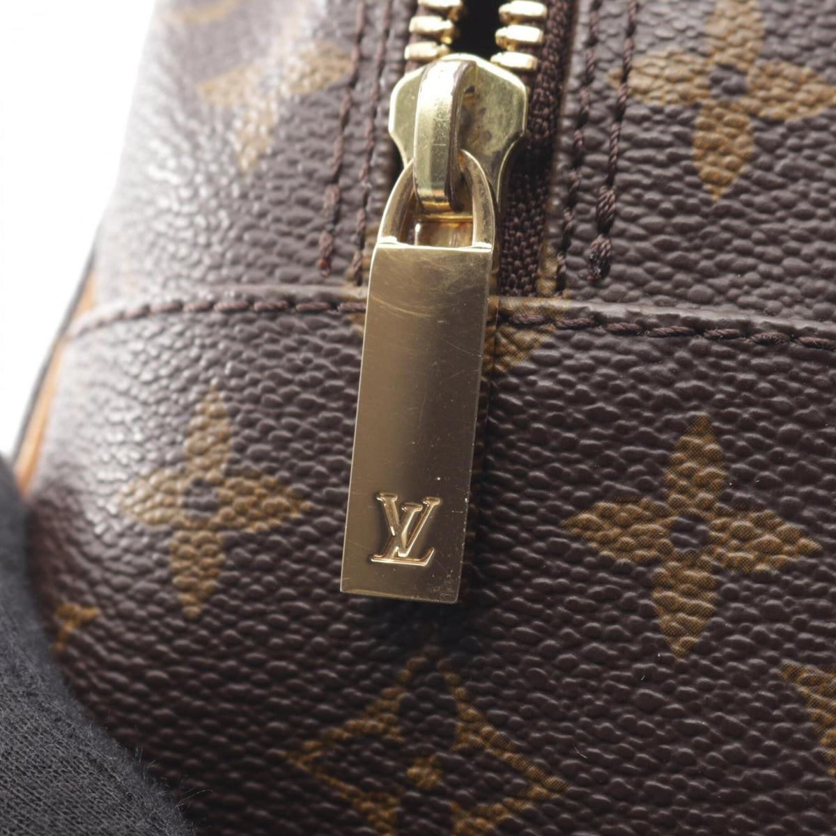 Louis Vuitton Brown Coated Canvas Monogram Leather Handbag Shoulder Bag (Pre-Owned)