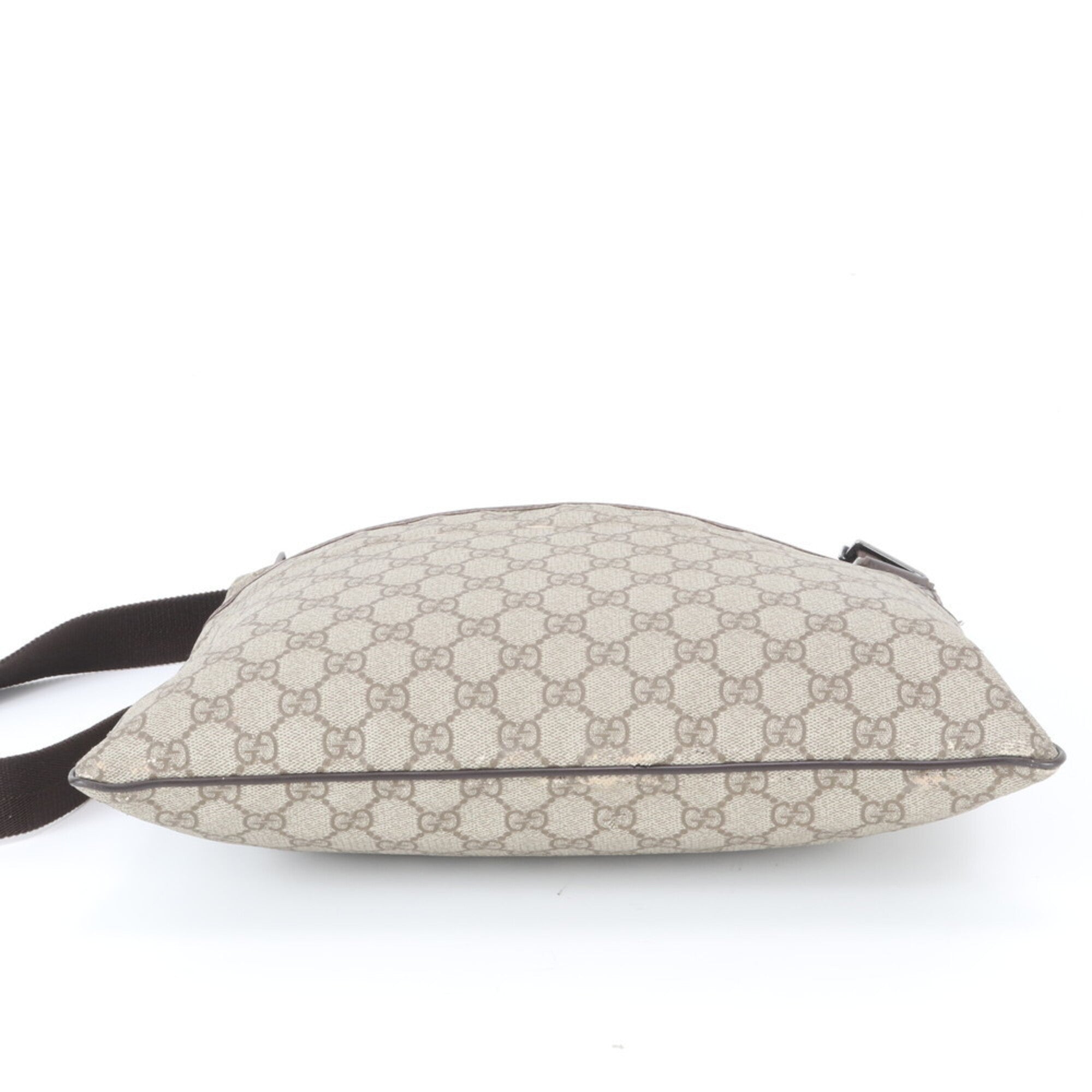 Gucci Beige Leather Coated Canvas Shoulder Bag Tote Bag (Pre-Owned)