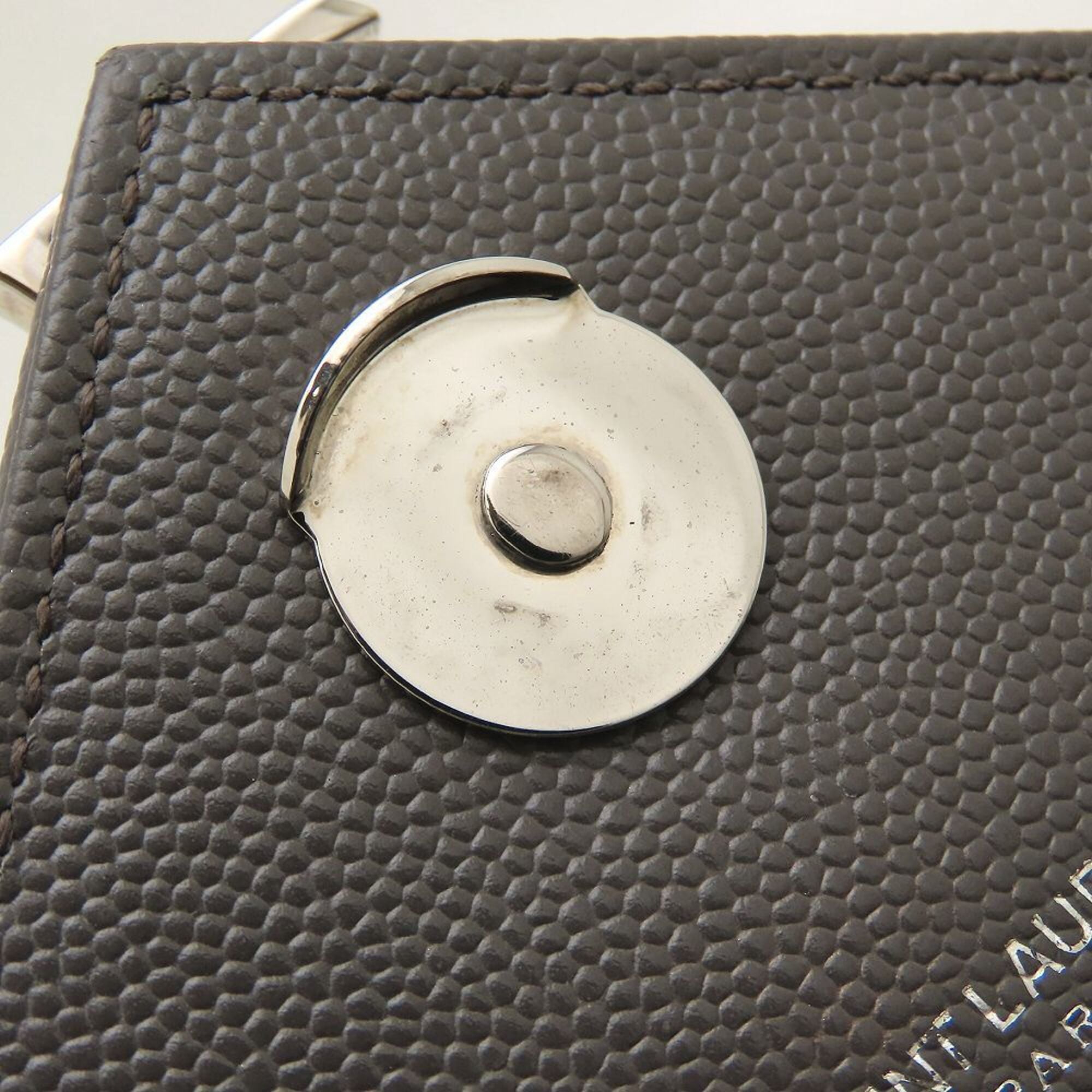 Yves Saint Laurent Gray Leather Shoulder Bag (Pre-Owned)